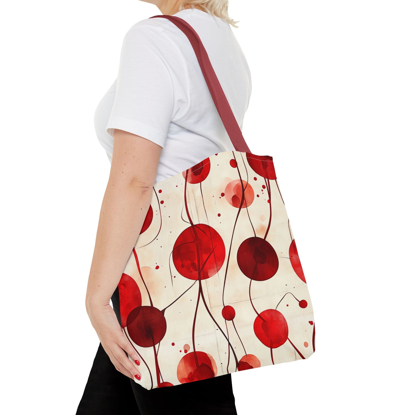 Artistic Red Abstract Tote Bag for Everyday Use
