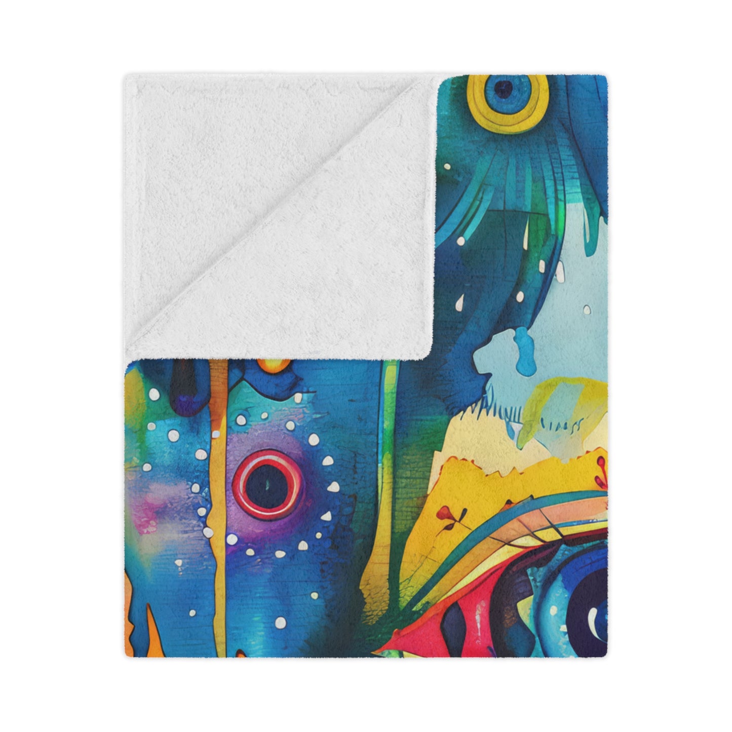 Aurora Talisman Hamsa. Cozy Artistic Microfiber Blanket.