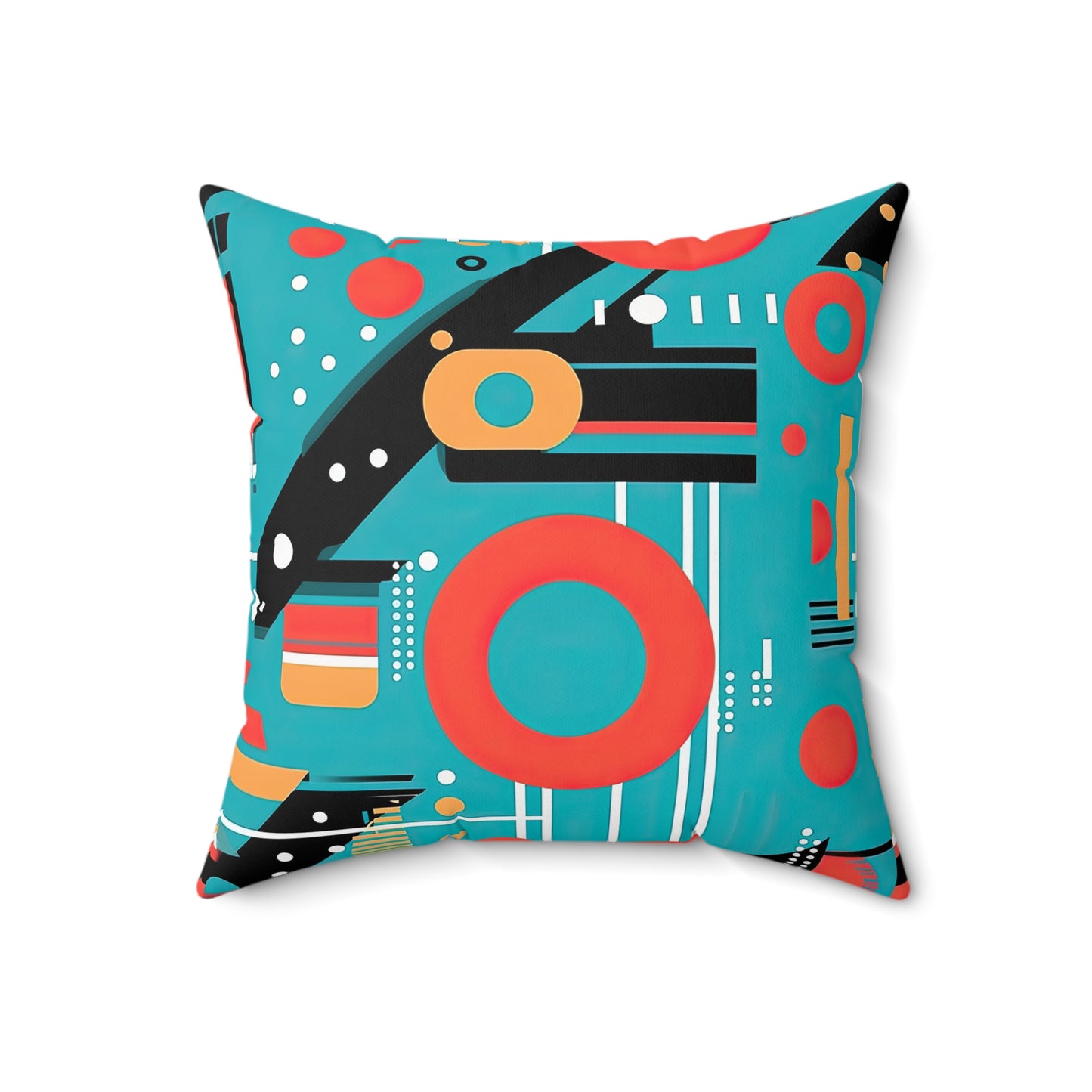 Quantum Rhapsody. Retro-Inspired Futuristic Spun Polyester Square Pillow