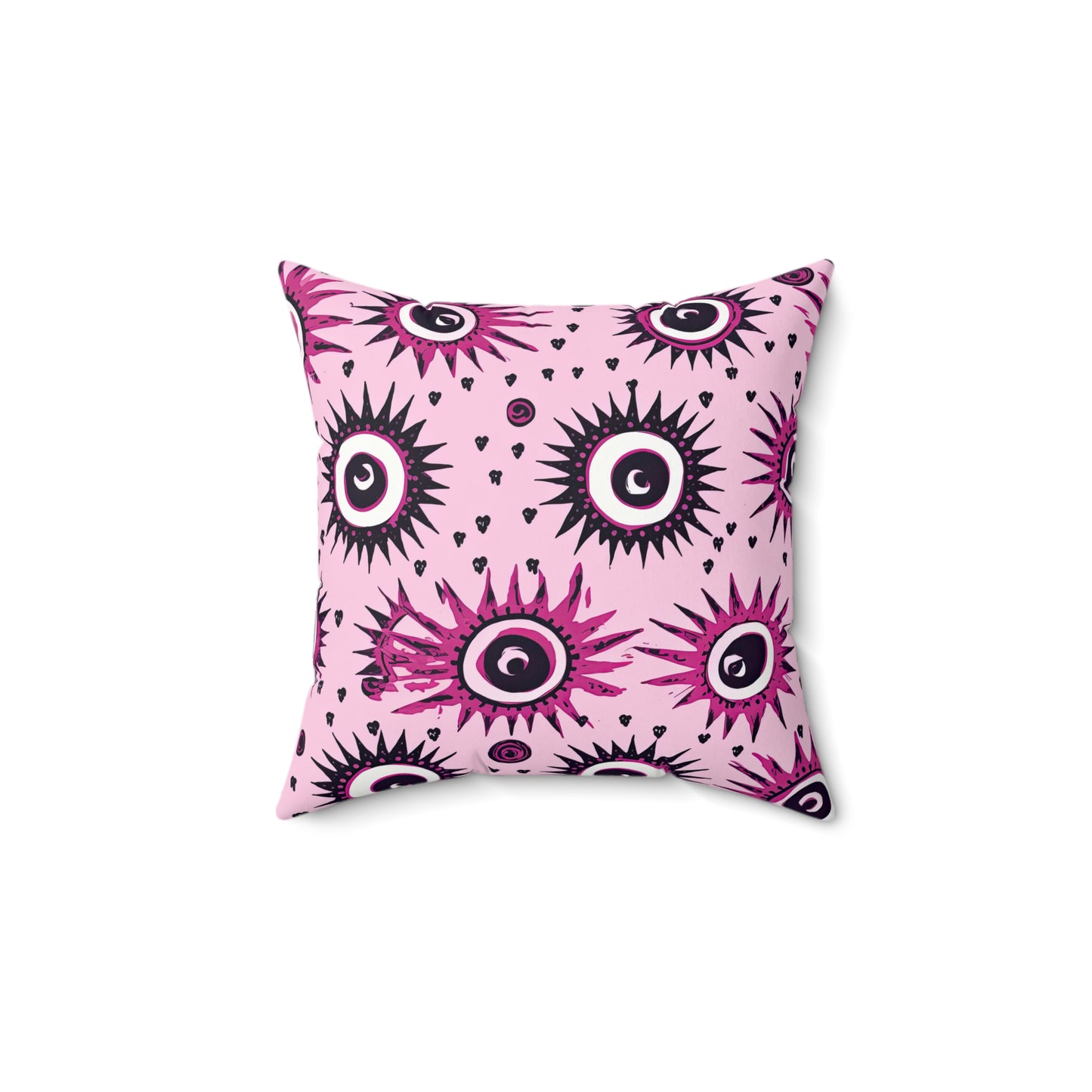 Evil Pink Eye. Spun Polyester Square Pillow