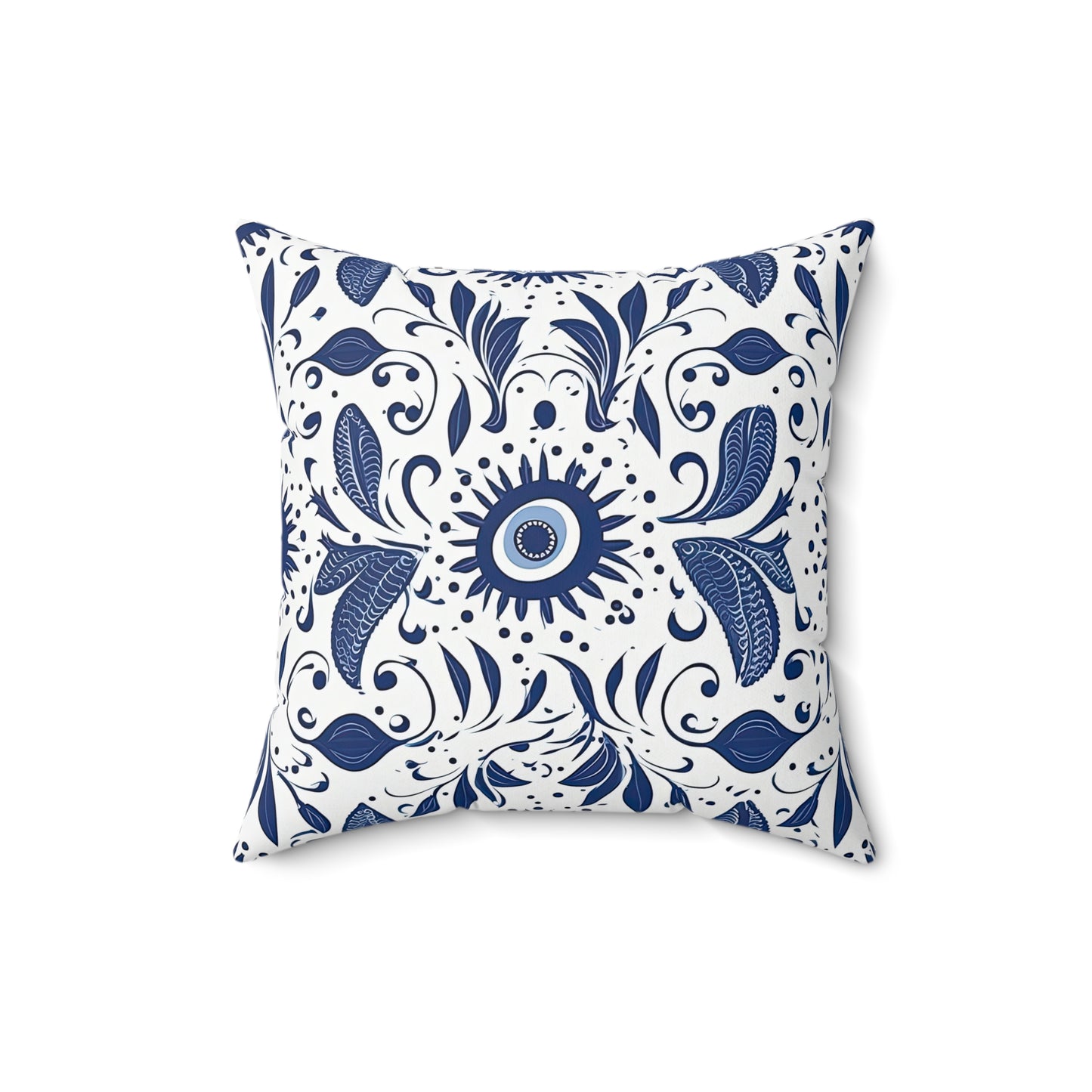 Beholder. Artfully Interpreted Evil Eye Throw Pillow – Symbolic & Stylish Comfort. Spun Polyester Square Pillow