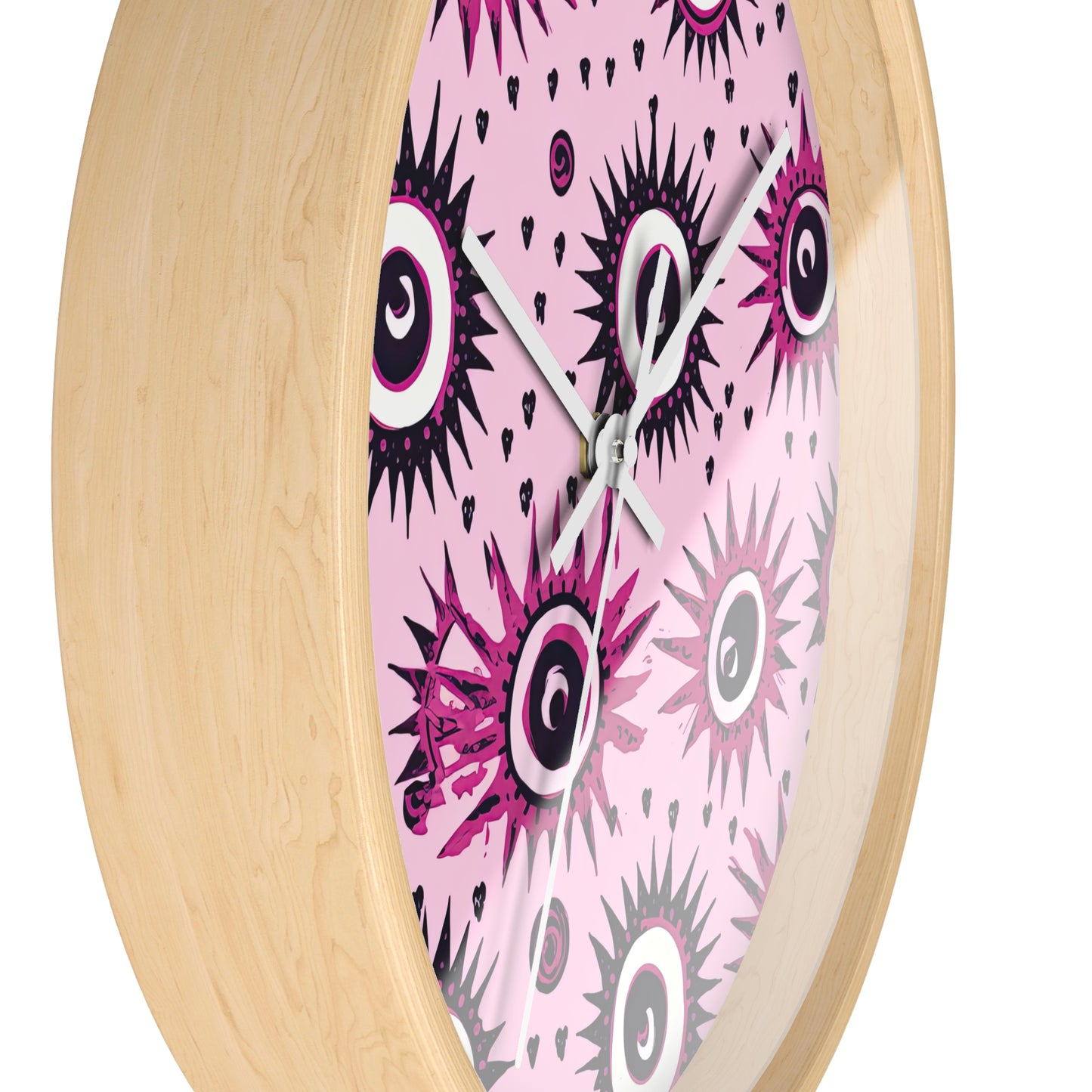 Evil Pink Eye. Artful Evil Eye Wall Clock – Timekeeping with Protective Meaning. Wall Clock.