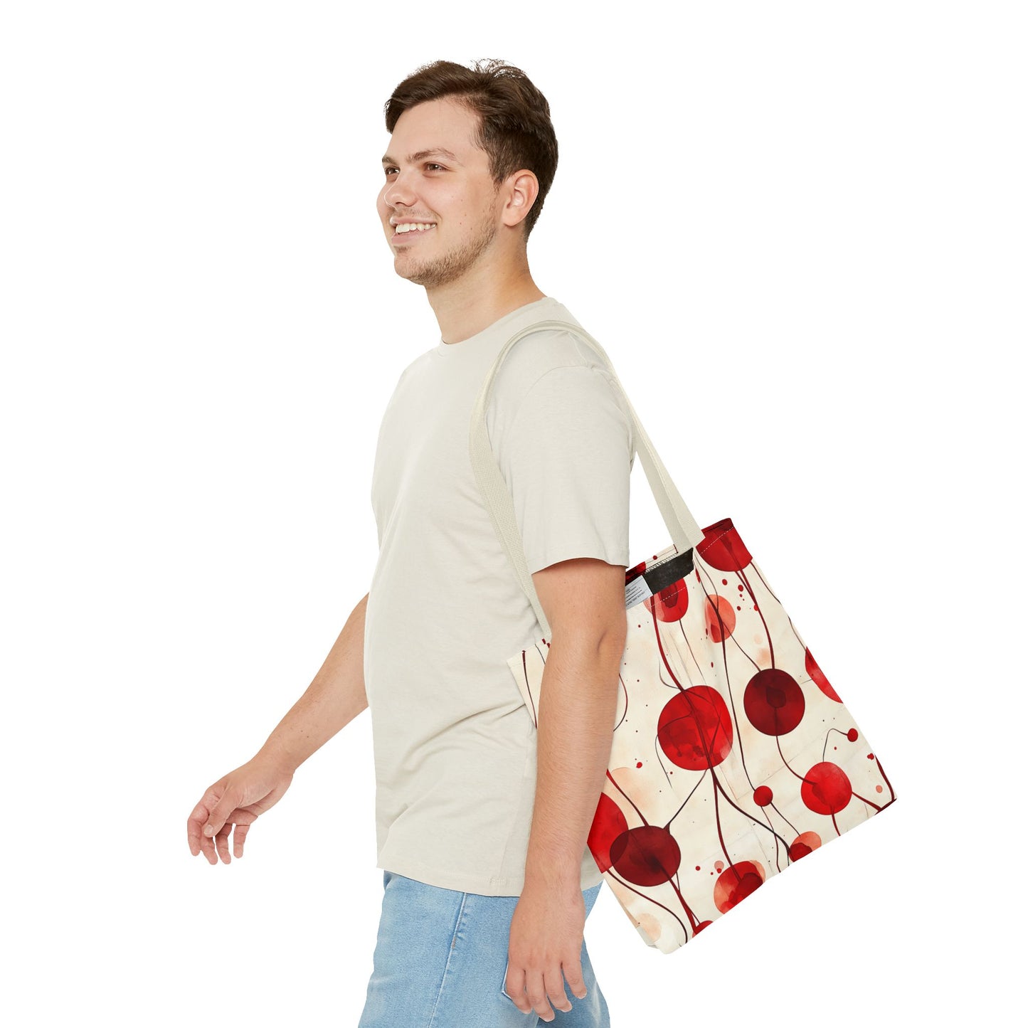 Artistic Red Abstract Tote Bag for Everyday Use