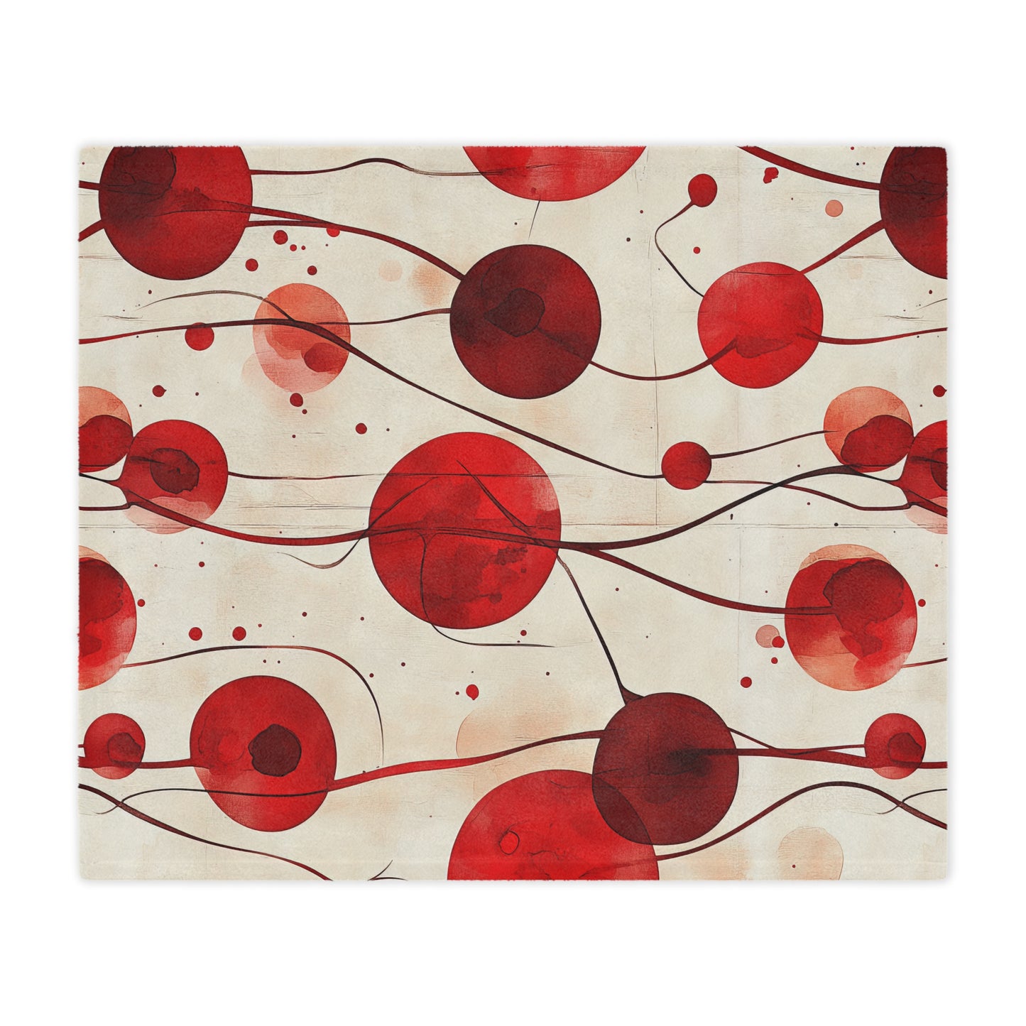 Vintage Cherry. Cozy Artistic Microfiber Blanket -