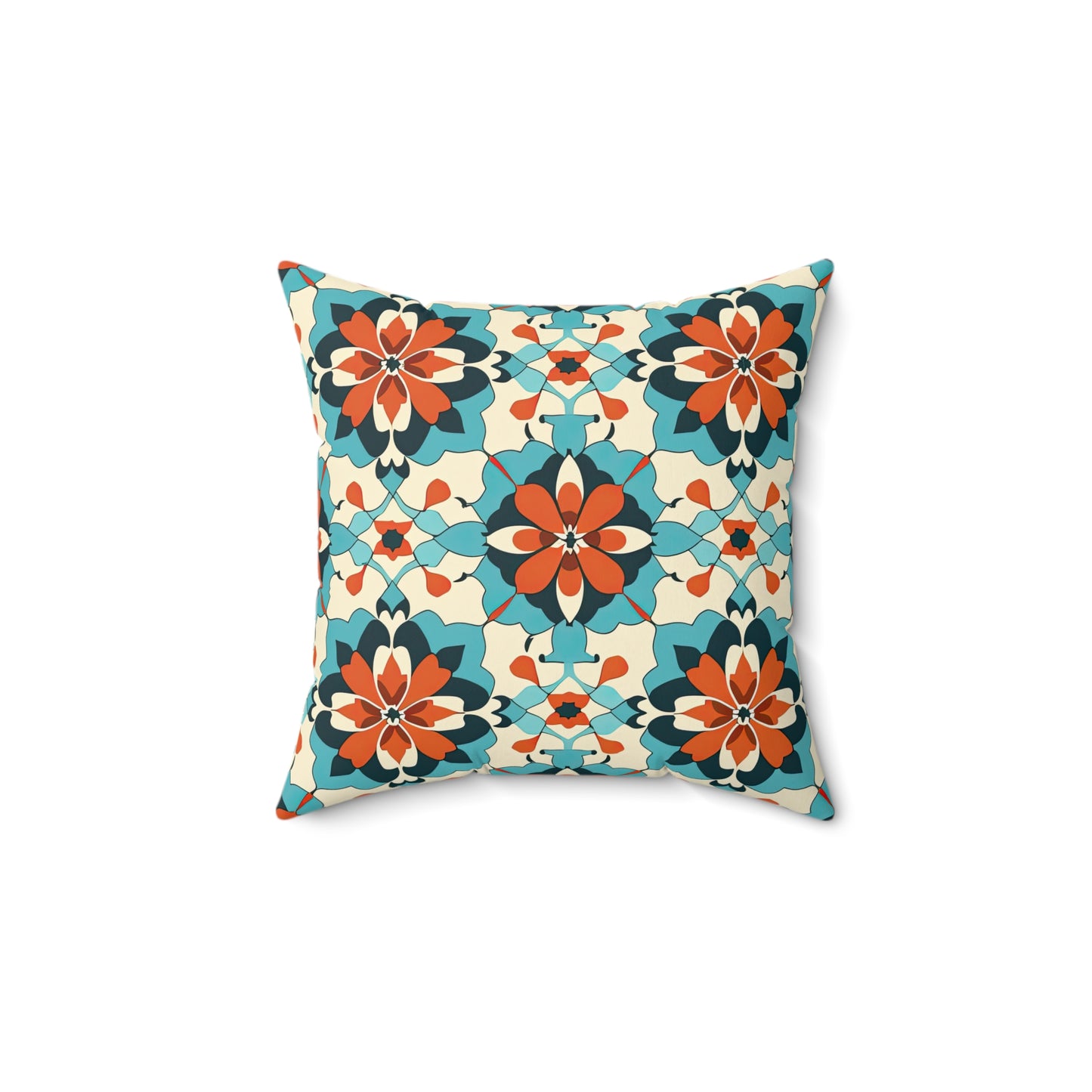 Zellij Zephyr Zenith. Spun Polyester Square Pillow