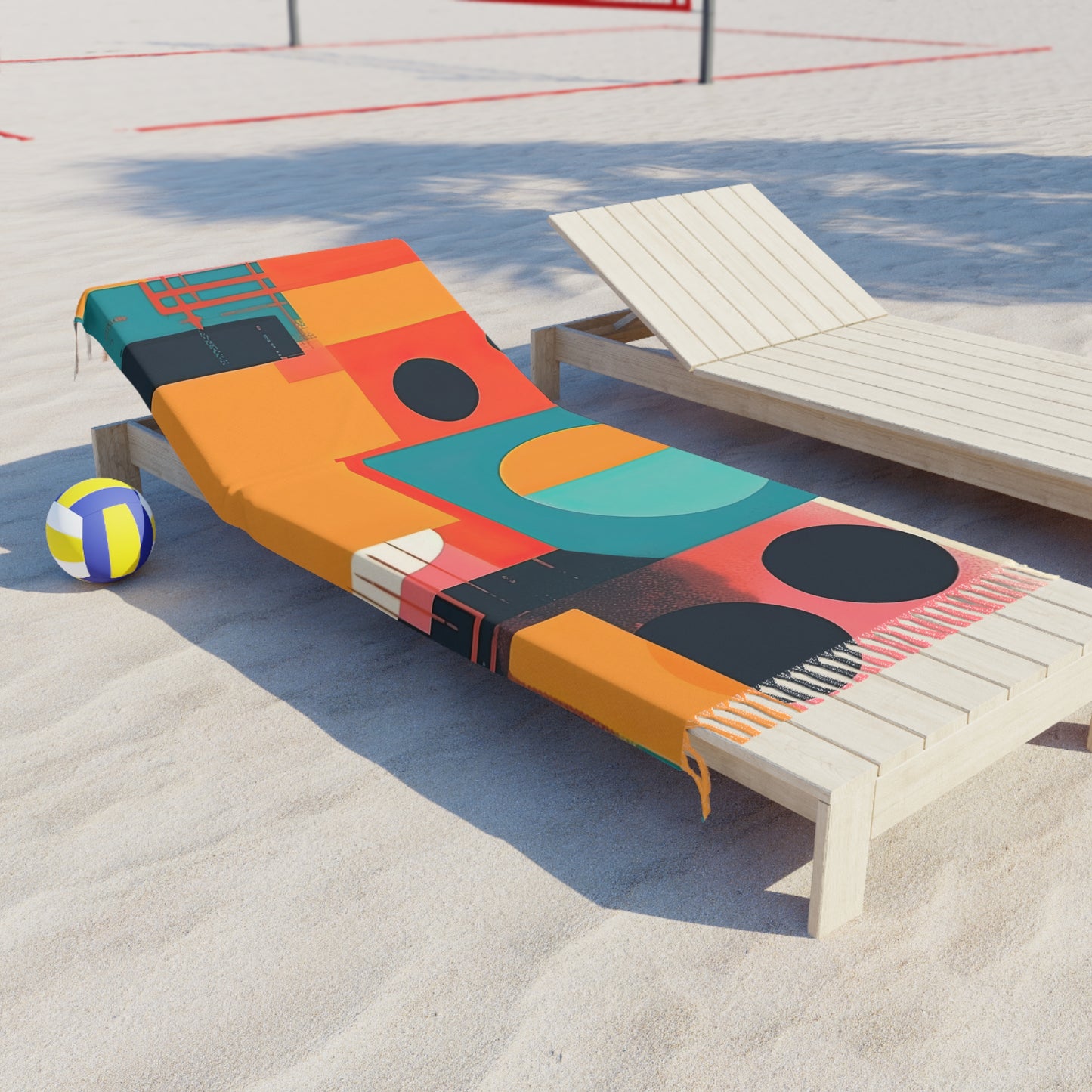 Neon Echoes. Retro Futuristic Boho Beach Cloth.