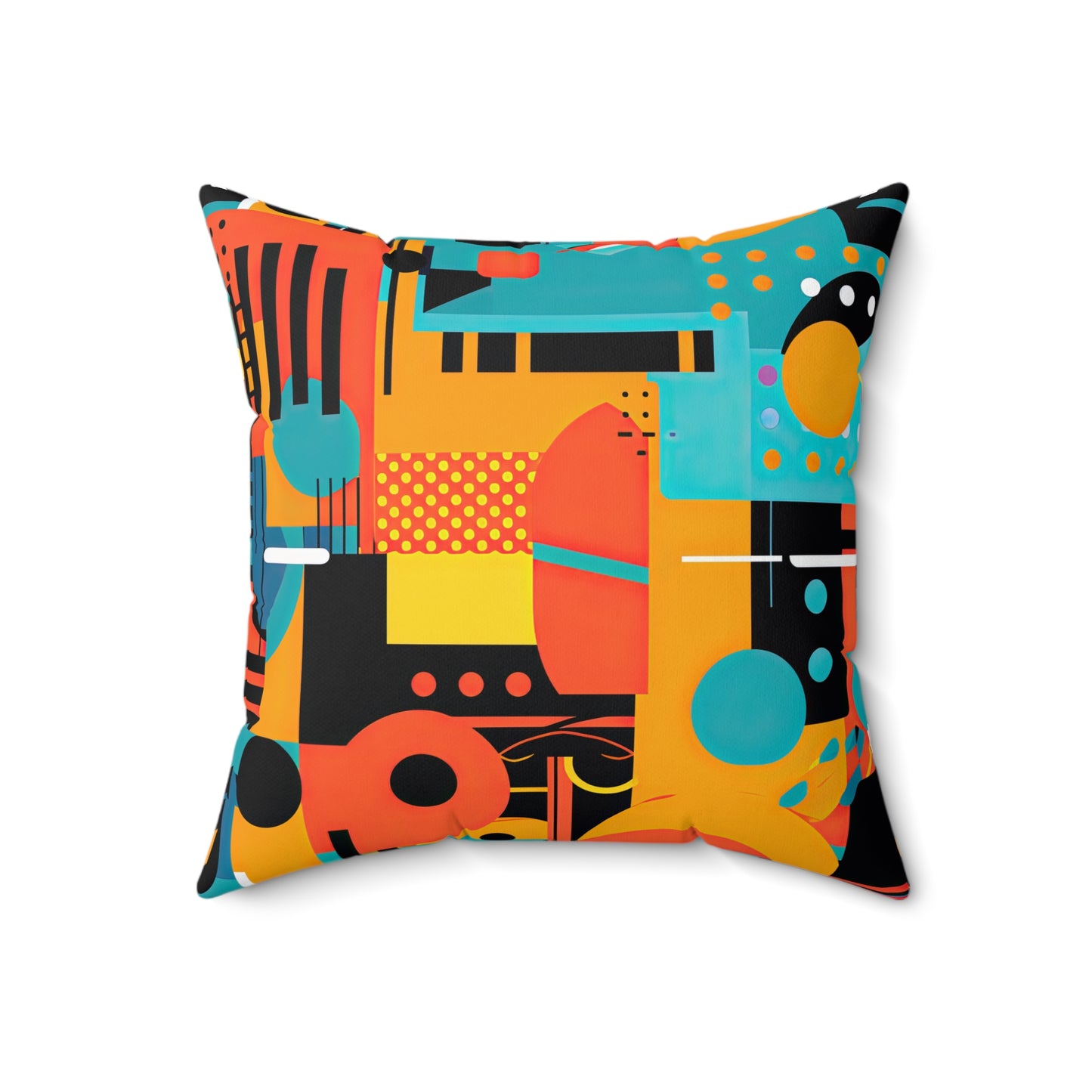 Quantum Quasar. Futuristic Retro Spun Polyester Square Pillow