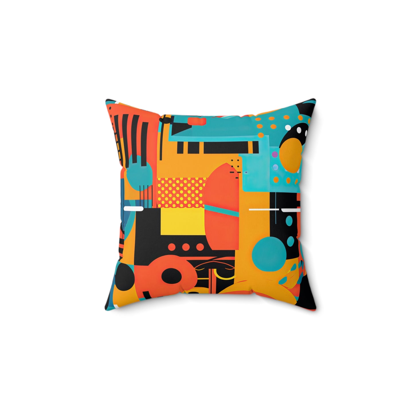 Quantum Quasar. Futuristic Retro Spun Polyester Square Pillow