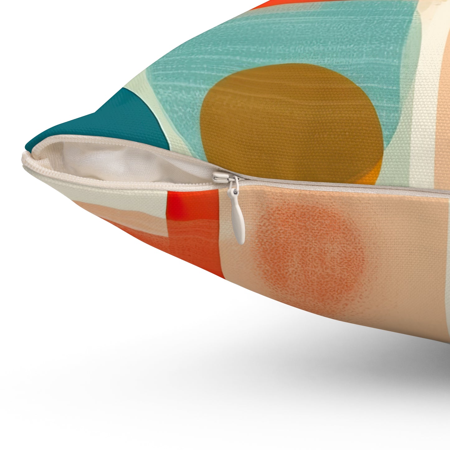 Solar Flare Serenade. Retro-Inspired Avant-Garde Spun Polyester Square Pillow