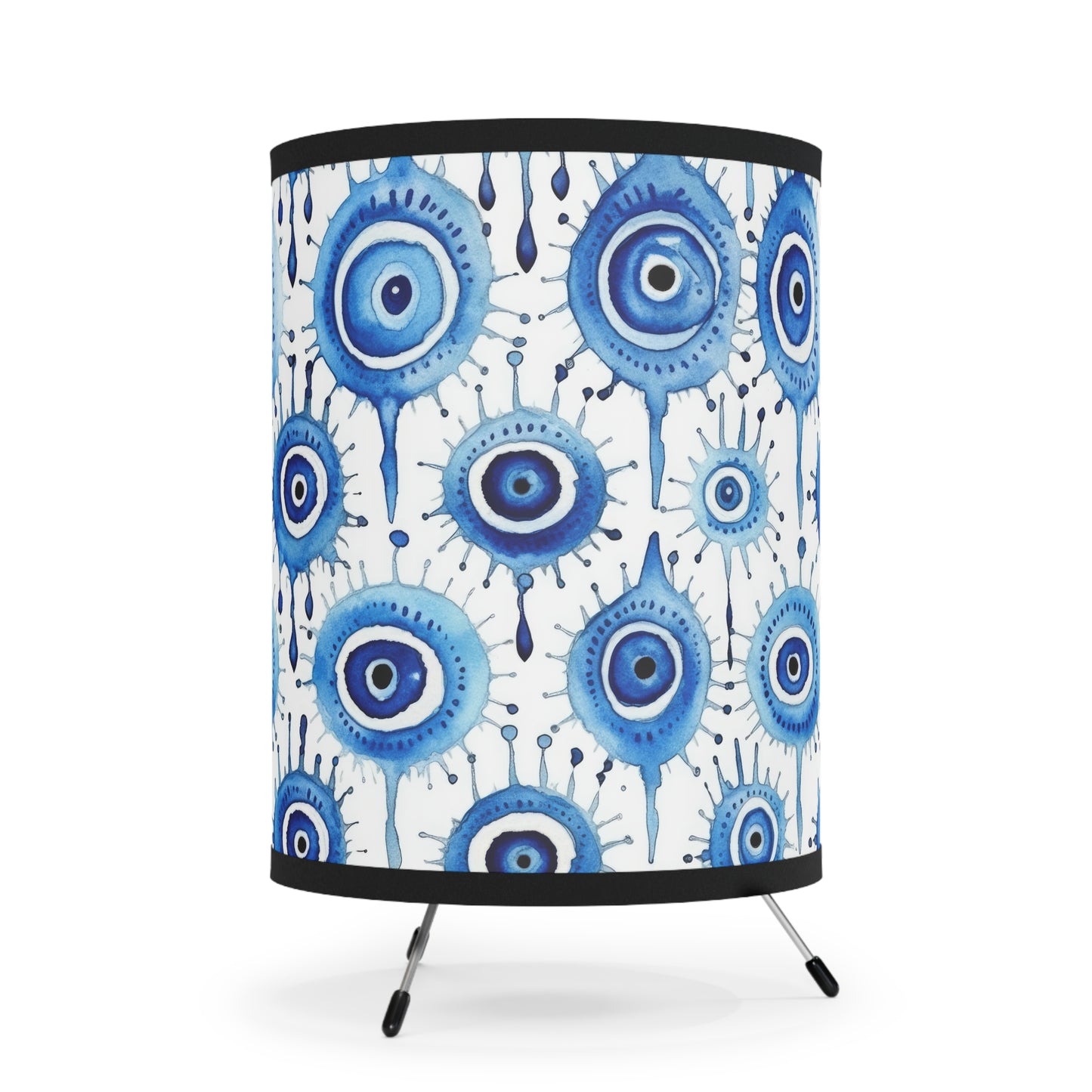 Evil Eye Cry. Tripod Lamp with High-Res Printed Shade, US\CA plug