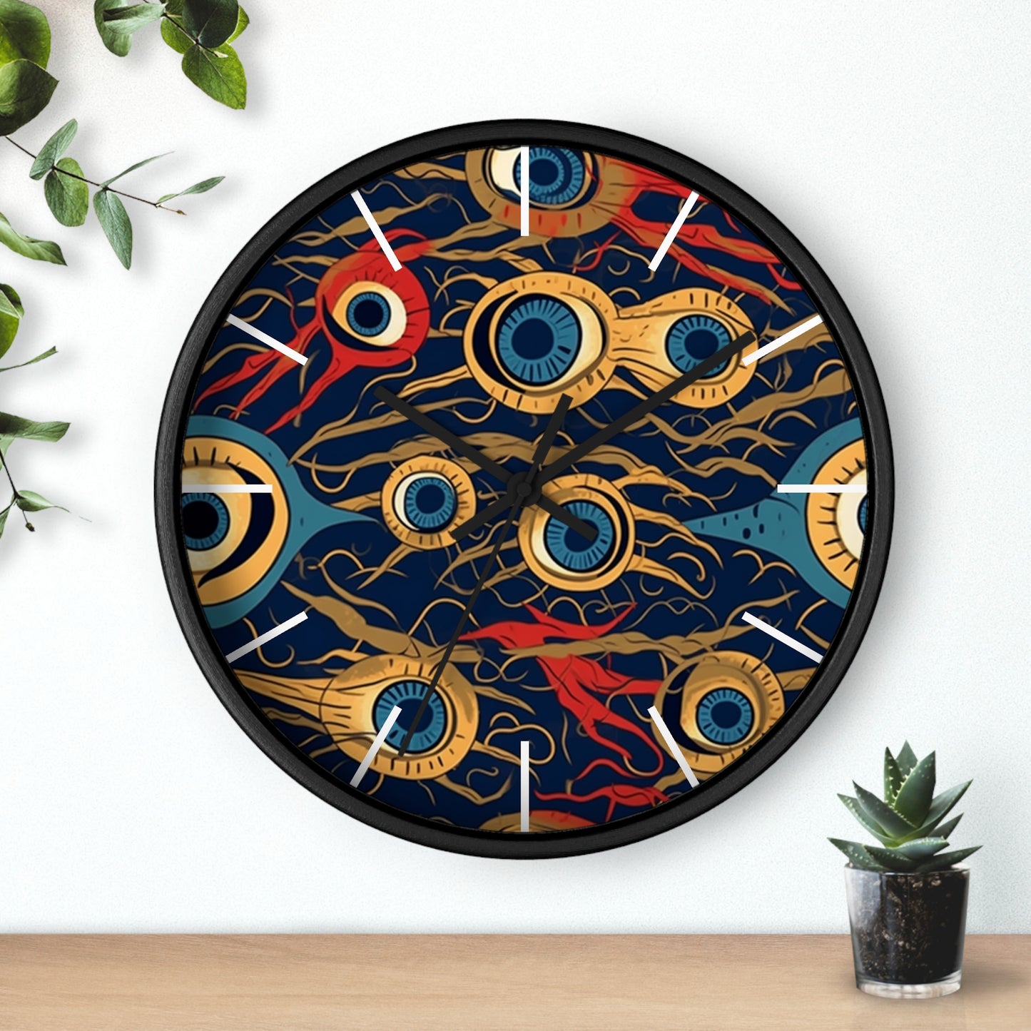 Mystical Malevolence. Beholder. Artful Evil Eye Wall Clock – Timekeeping with Protective Meaning. Wall Clock.