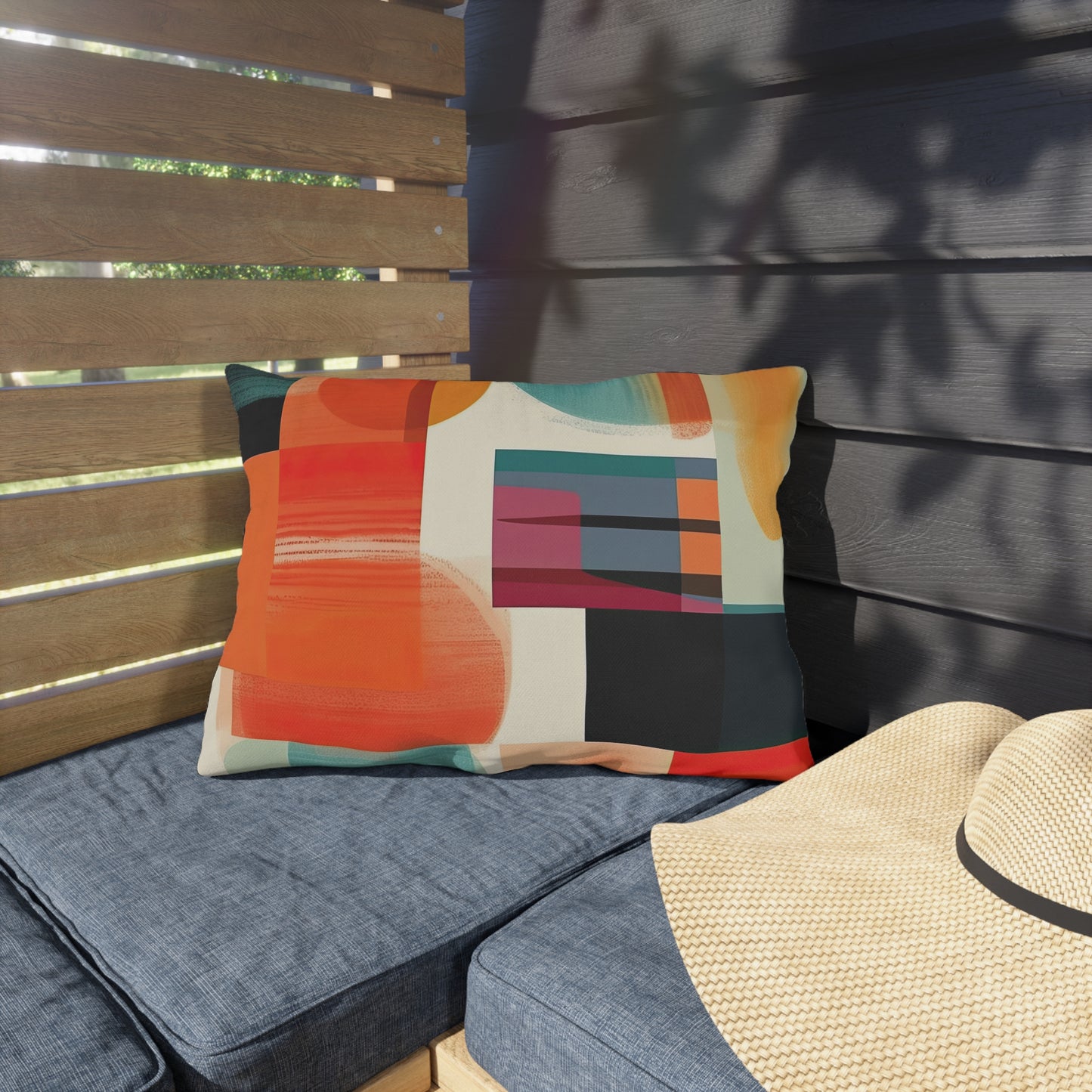 Solar Flare Serenade. Retro-Inspired Avant-GardeOutdoor Pillows