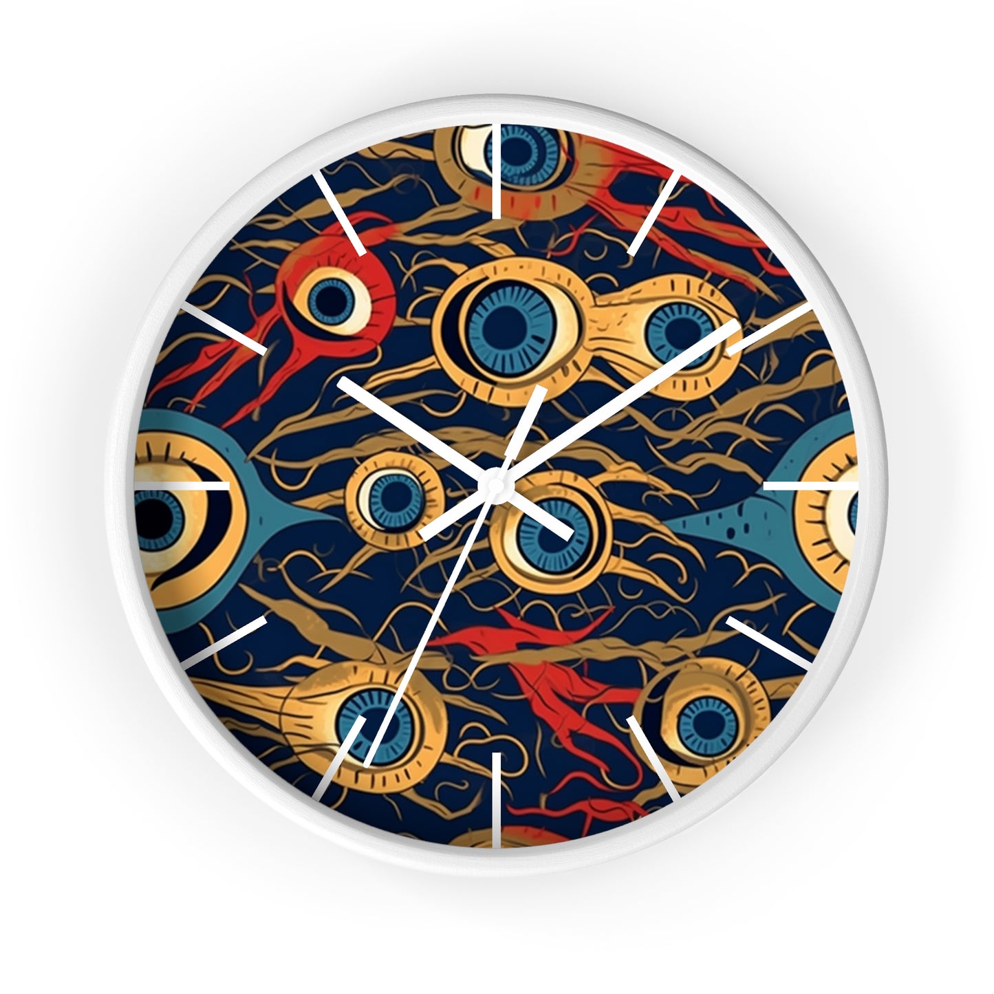 Mystical Malevolence. Beholder. Artful Evil Eye Wall Clock – Timekeeping with Protective Meaning. Wall Clock.