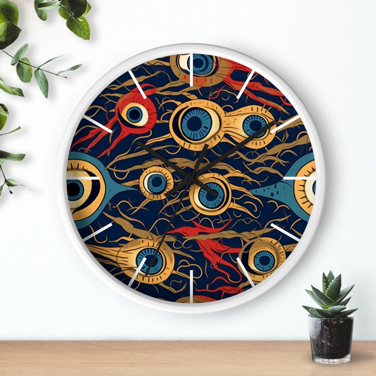 Mystical Malevolence. Beholder. Artful Evil Eye Wall Clock – Timekeeping with Protective Meaning. Wall Clock.