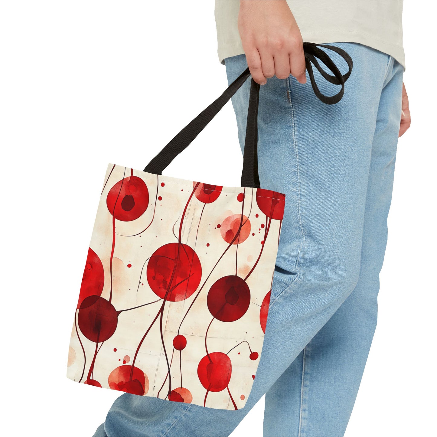 Artistic Red Abstract Tote Bag for Everyday Use