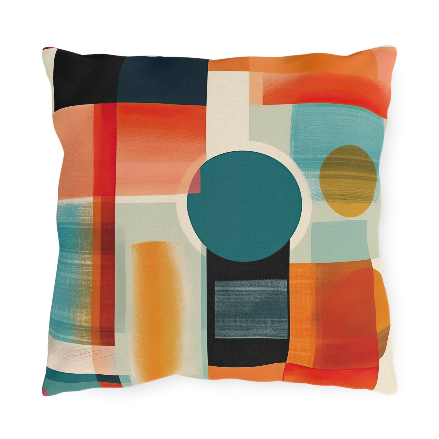 Dimensional Melody. Futuristic Nostalgia Outdoor Pillows