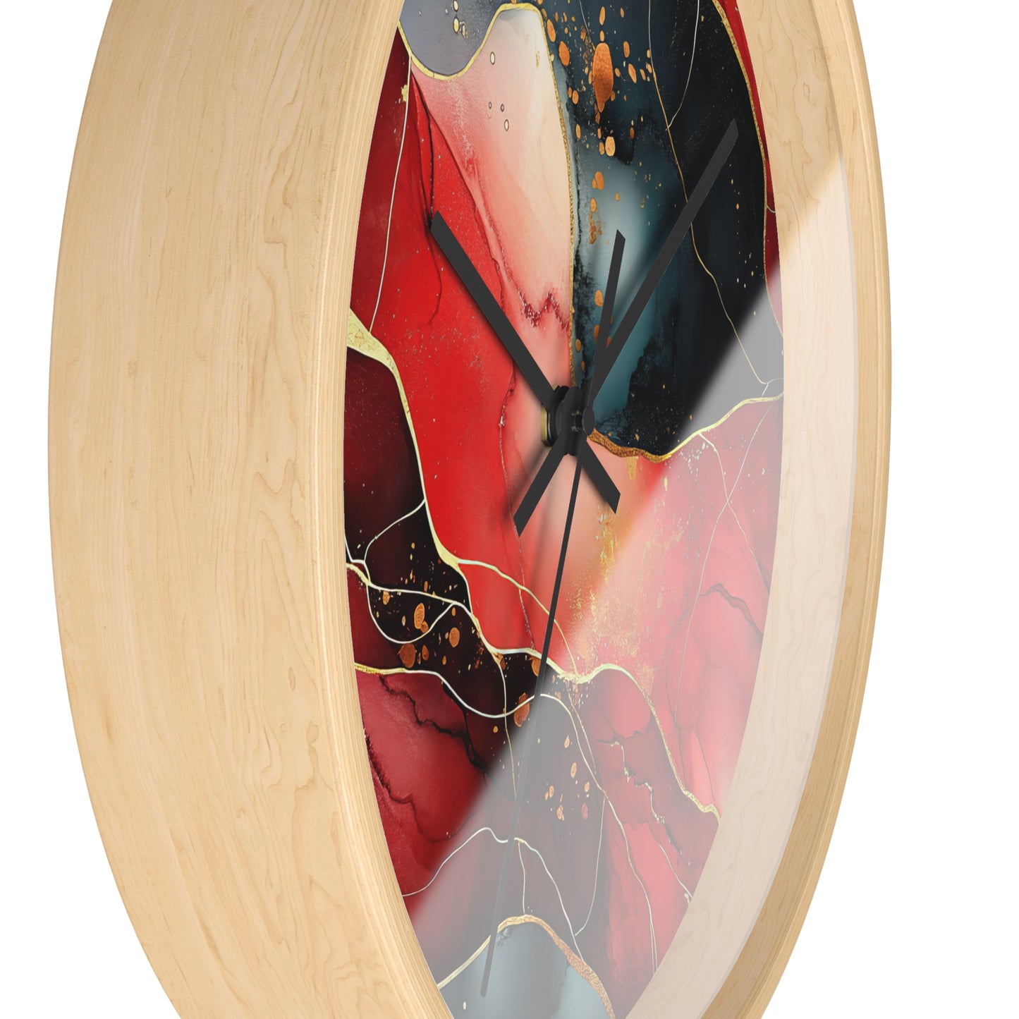 Marbled Cherry Essence. Wall Clock - Artistic Home Decor