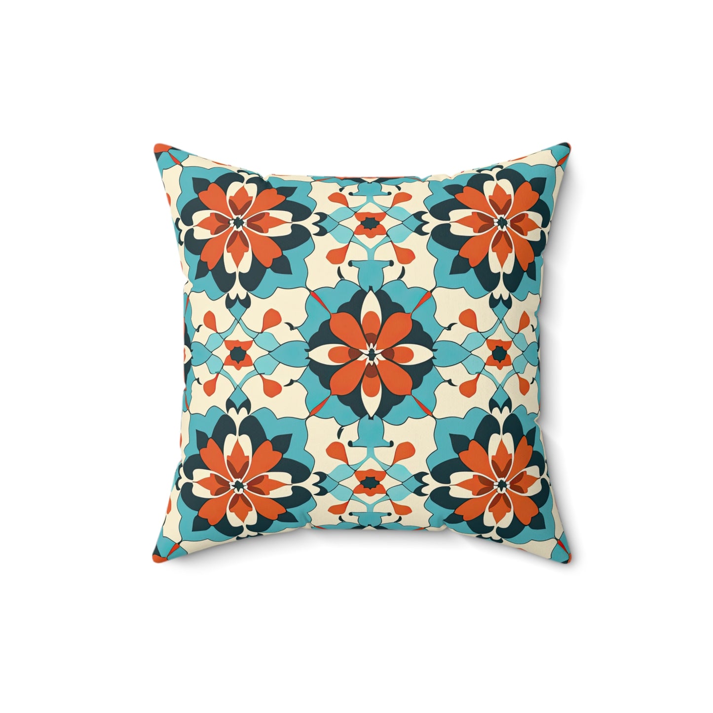 Zellij Zephyr Zenith. Spun Polyester Square Pillow