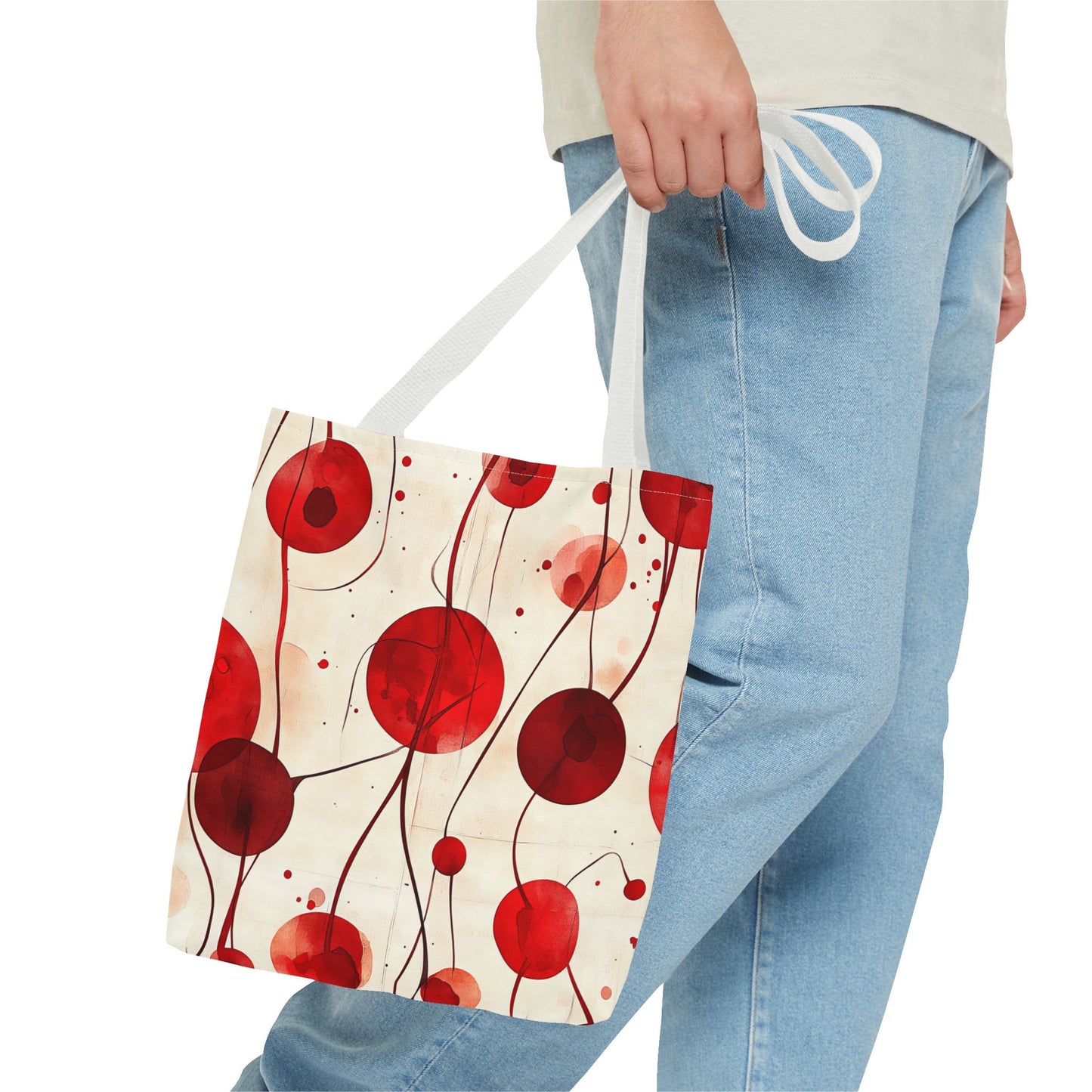 Artistic Red Abstract Tote Bag for Everyday Use