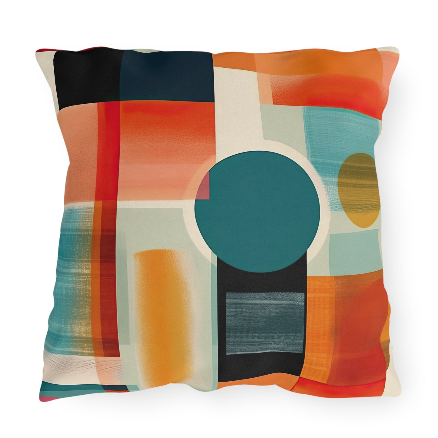 Dimensional Melody. Futuristic Nostalgia Outdoor Pillows