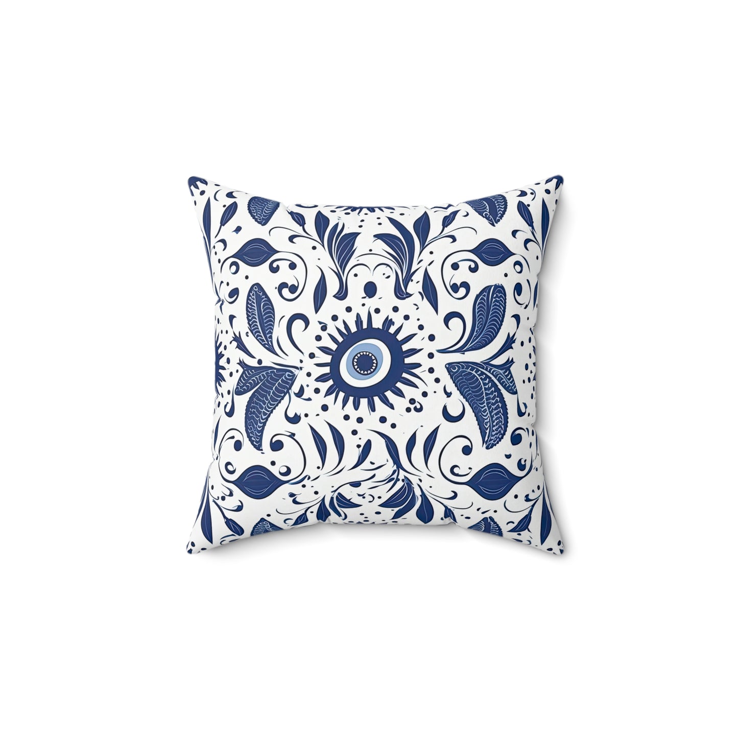 Beholder. Artfully Interpreted Evil Eye Throw Pillow – Symbolic & Stylish Comfort. Spun Polyester Square Pillow