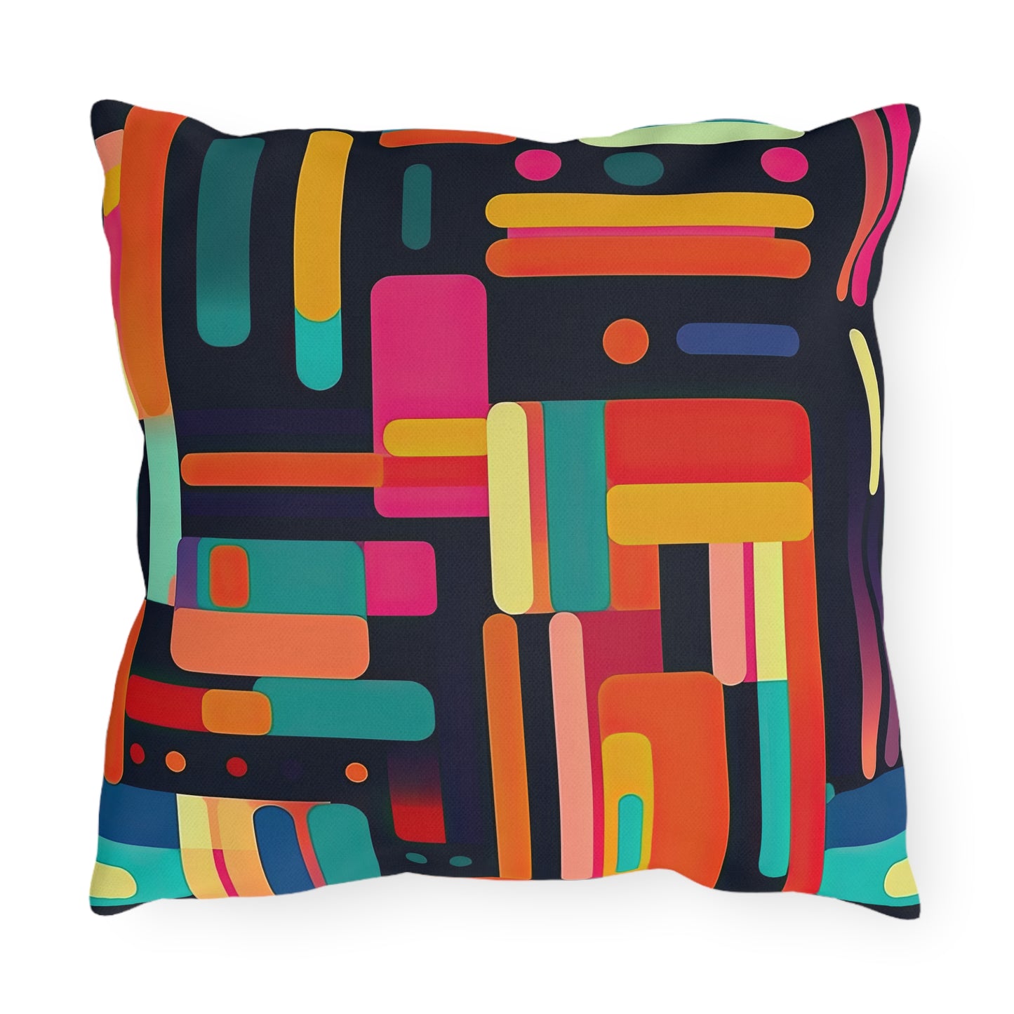 Cybernetic Nostalgia. Retro Futuristic Outdoor Pillows