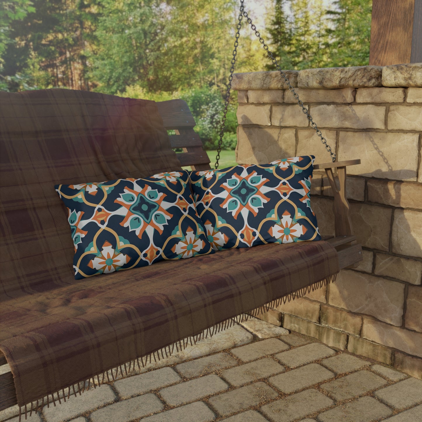 Saffron Souk Symphony . Outdoor Pillows