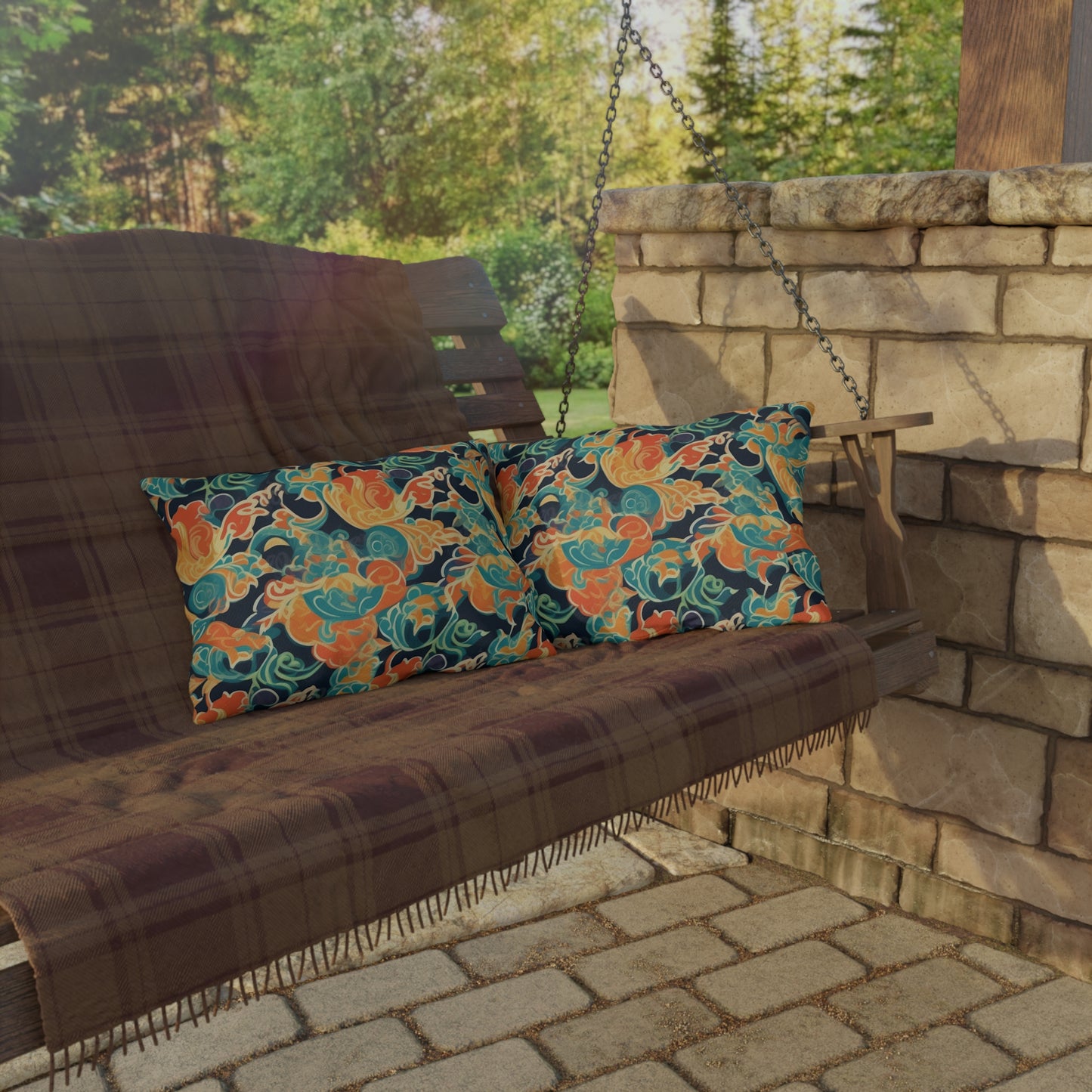 Tangerine Twilight Tapestry .Outdoor Pillows