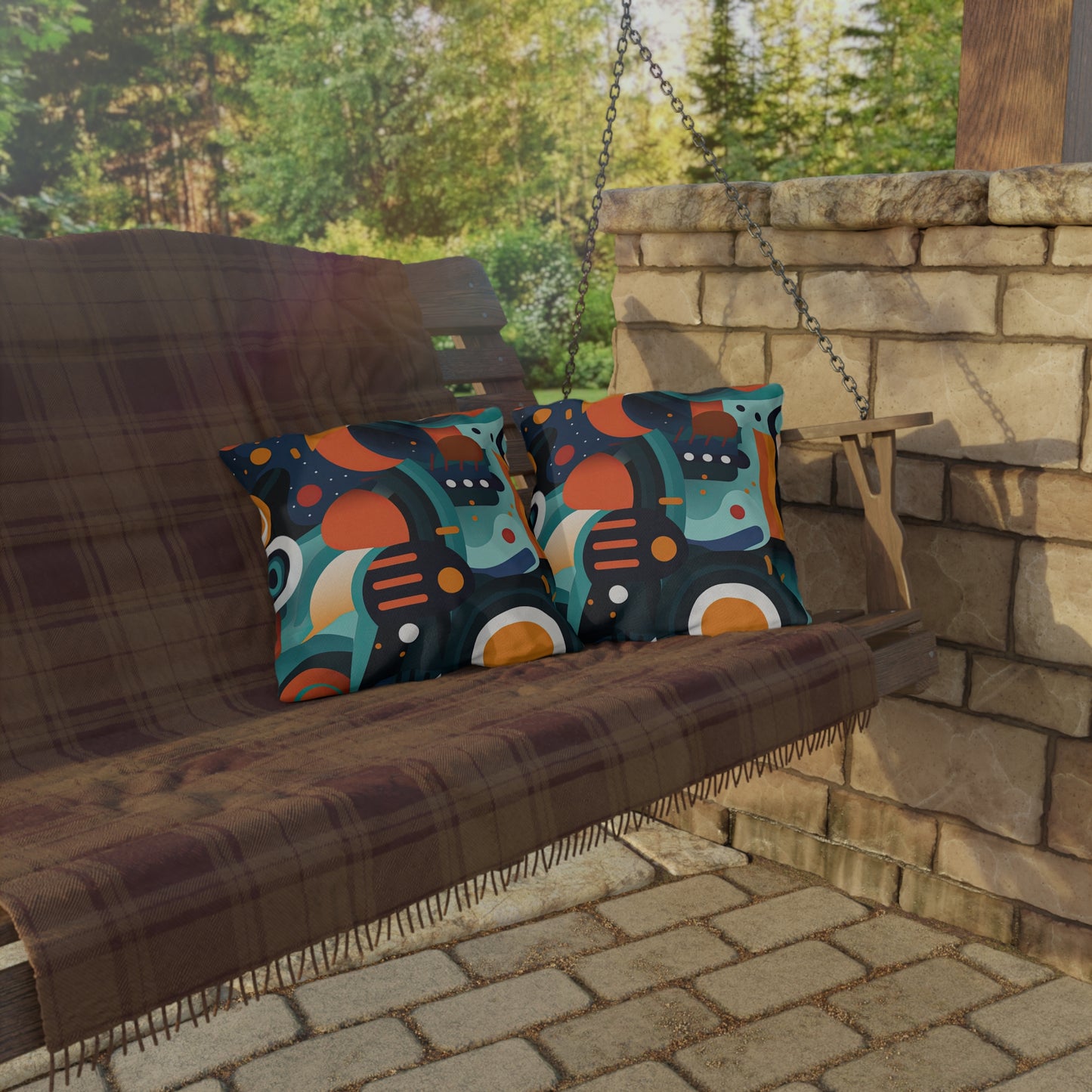 Retro Futurism. Retro Style Avant-Garde Outdoor Pillows