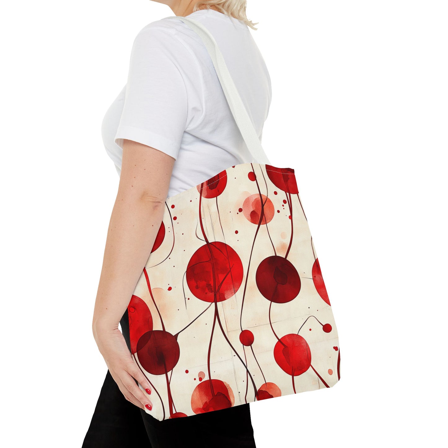 Artistic Red Abstract Tote Bag for Everyday Use