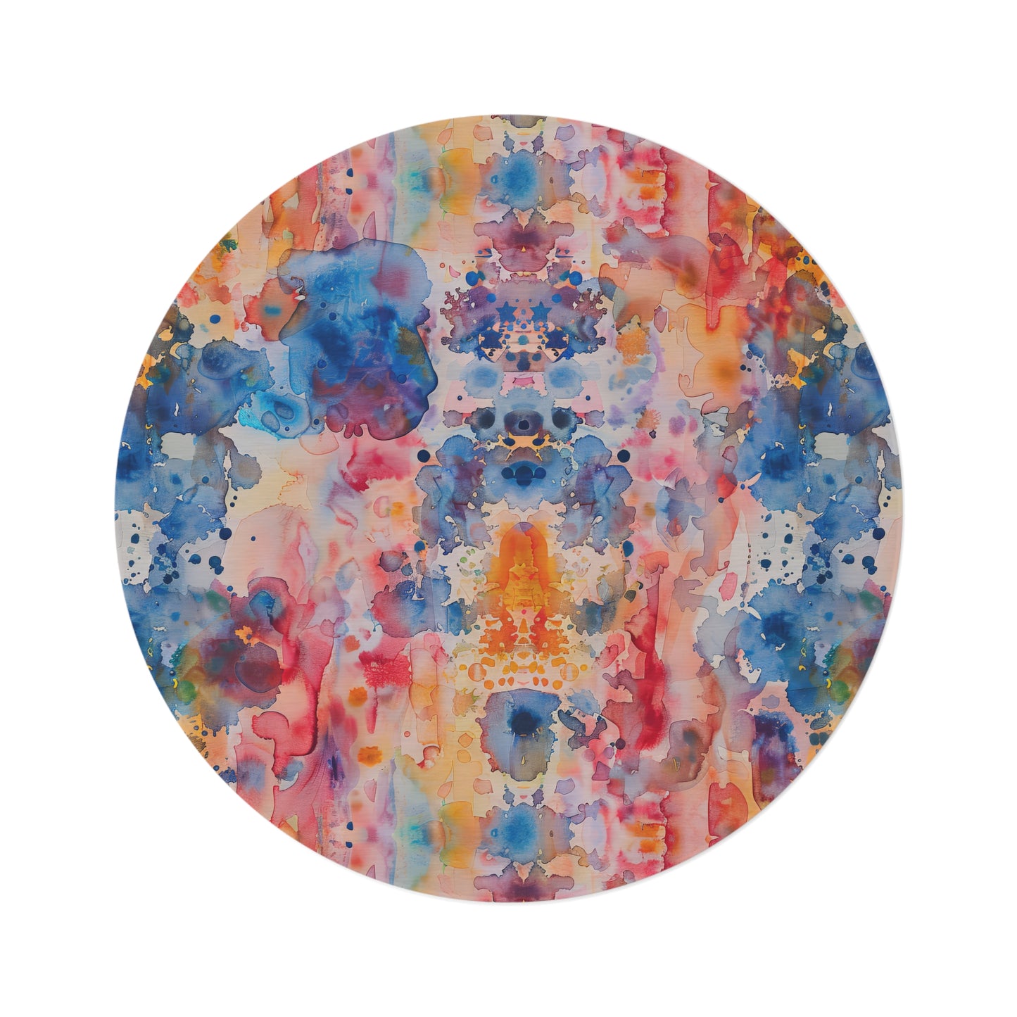 Hamsa Spectrum. Bohemian Eye Round Rug - Colorful Floor Decor for Vibrant Spaces