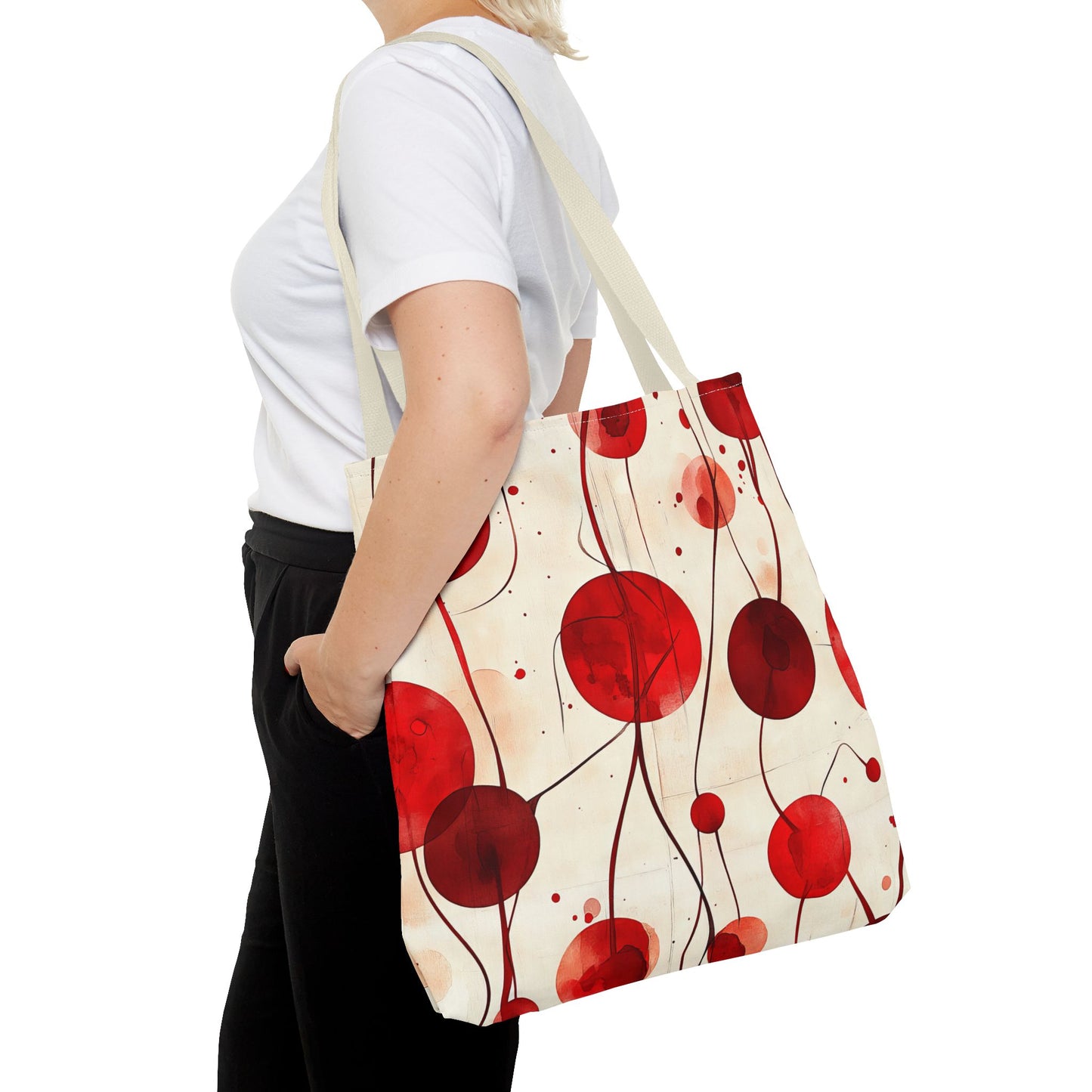 Artistic Red Abstract Tote Bag for Everyday Use