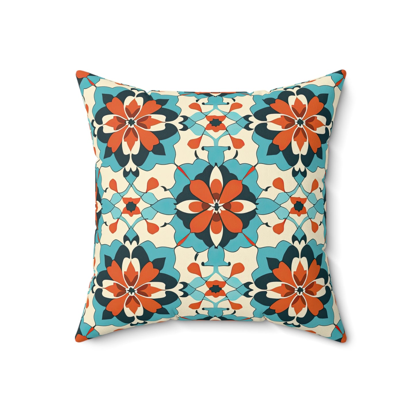 Zellij Zephyr Zenith. Spun Polyester Square Pillow