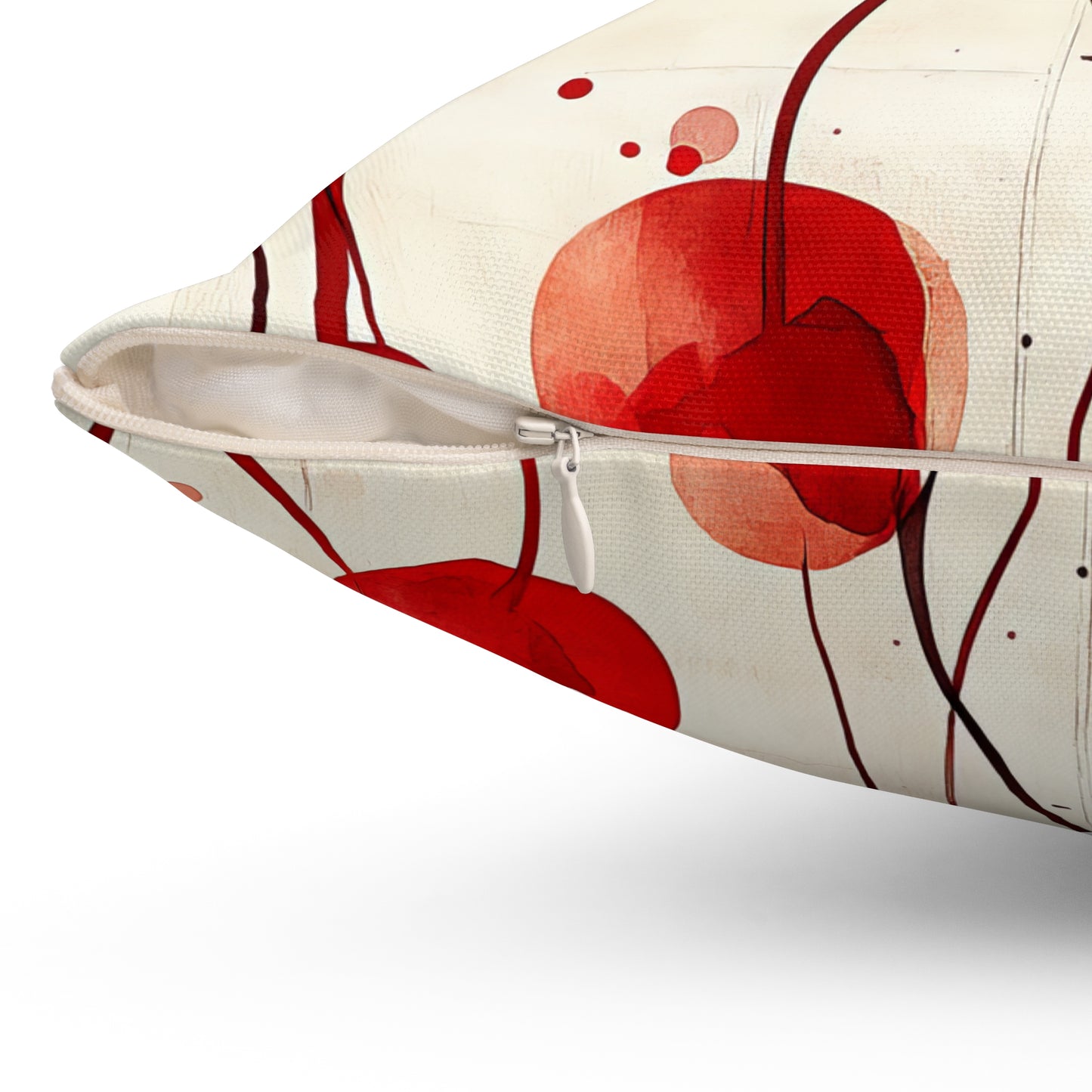Vintage Cherry Pillow - Decorative Spun Polyester Cushion