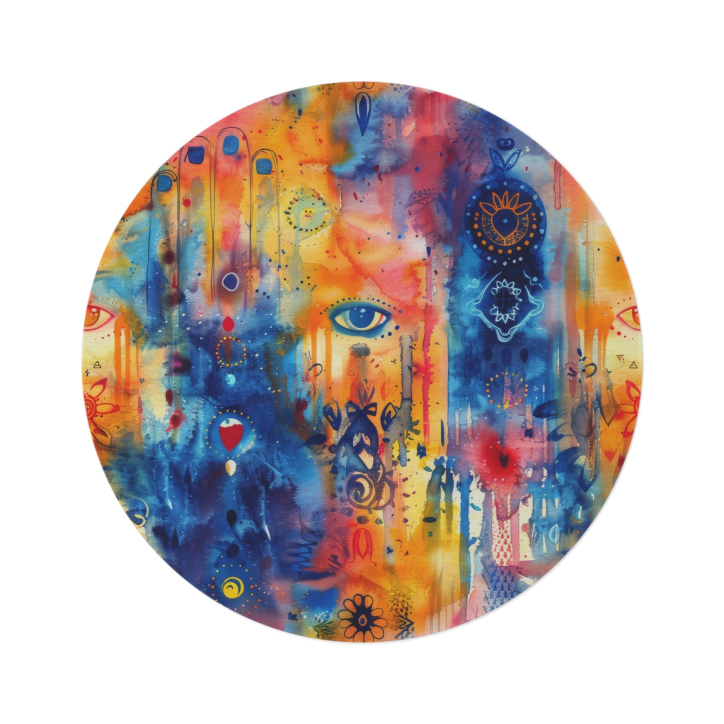 Rainbow Shield-Round Rug