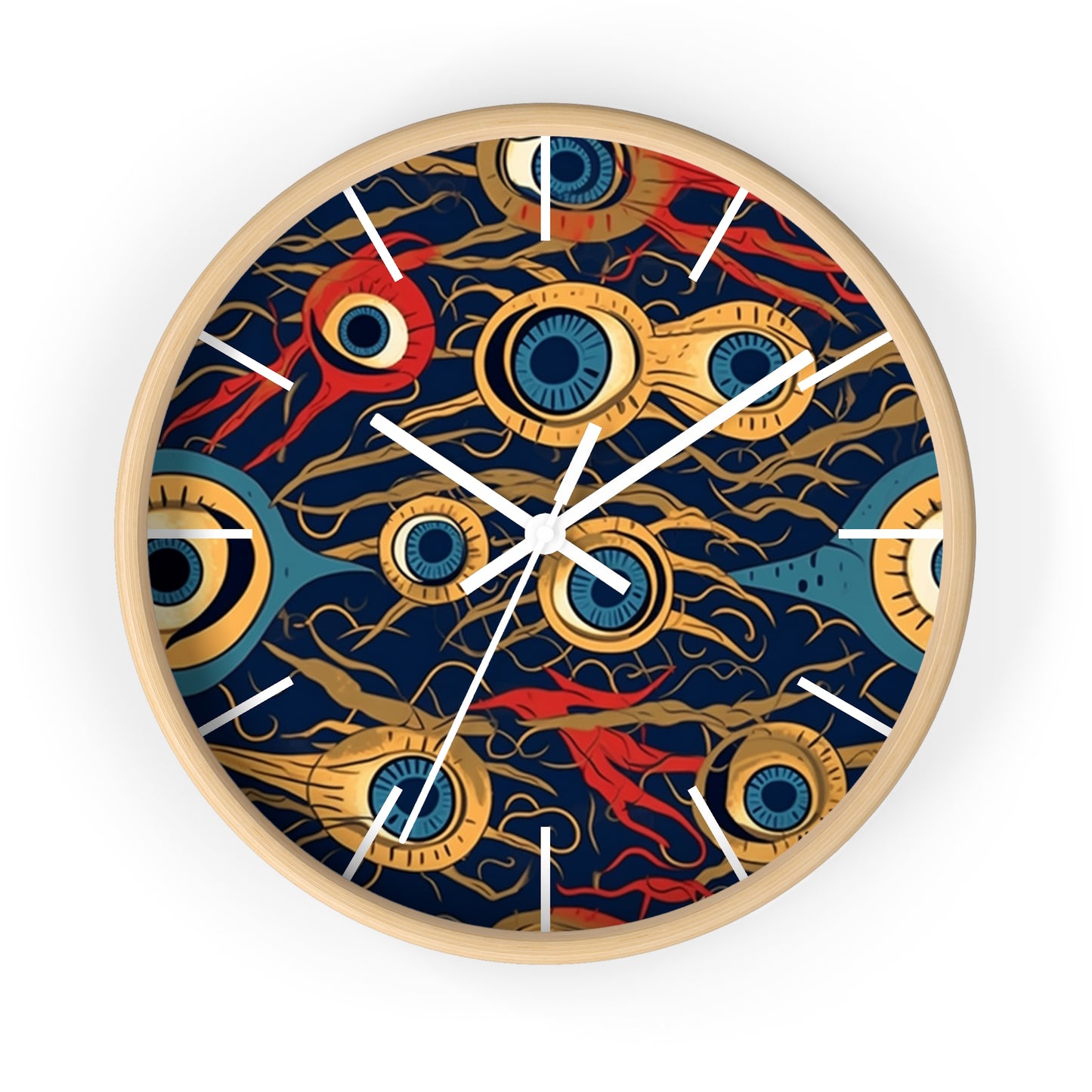 Mystical Malevolence. Beholder. Artful Evil Eye Wall Clock – Timekeeping with Protective Meaning. Wall Clock.
