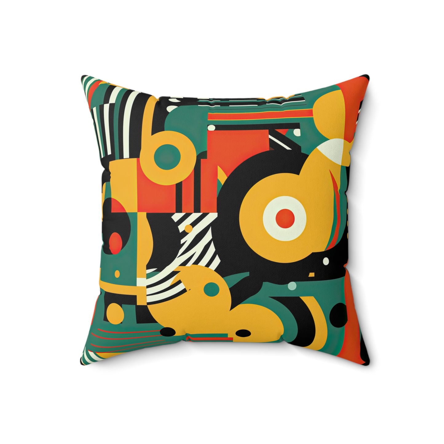 Galactic Groove Retro-Inspired Futuristic Spun Polyester Square Pillow
