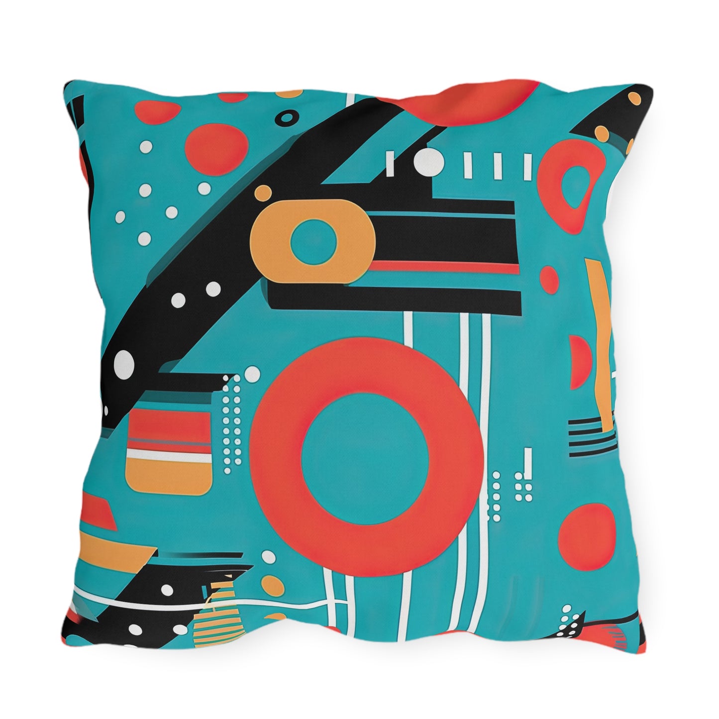 Quantum Rhapsody. Retro-Inspired Futuristic Outdoor Pillows