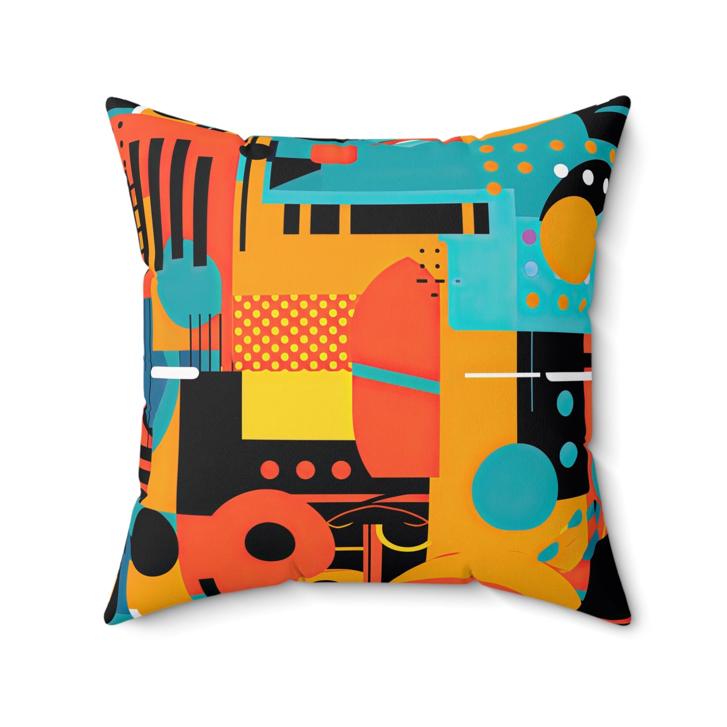 Quantum Quasar. Futuristic Retro Spun Polyester Square Pillow
