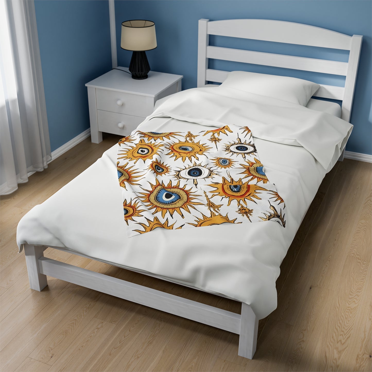 Ethereal Eyeful. Velveteen Plush Blanket.