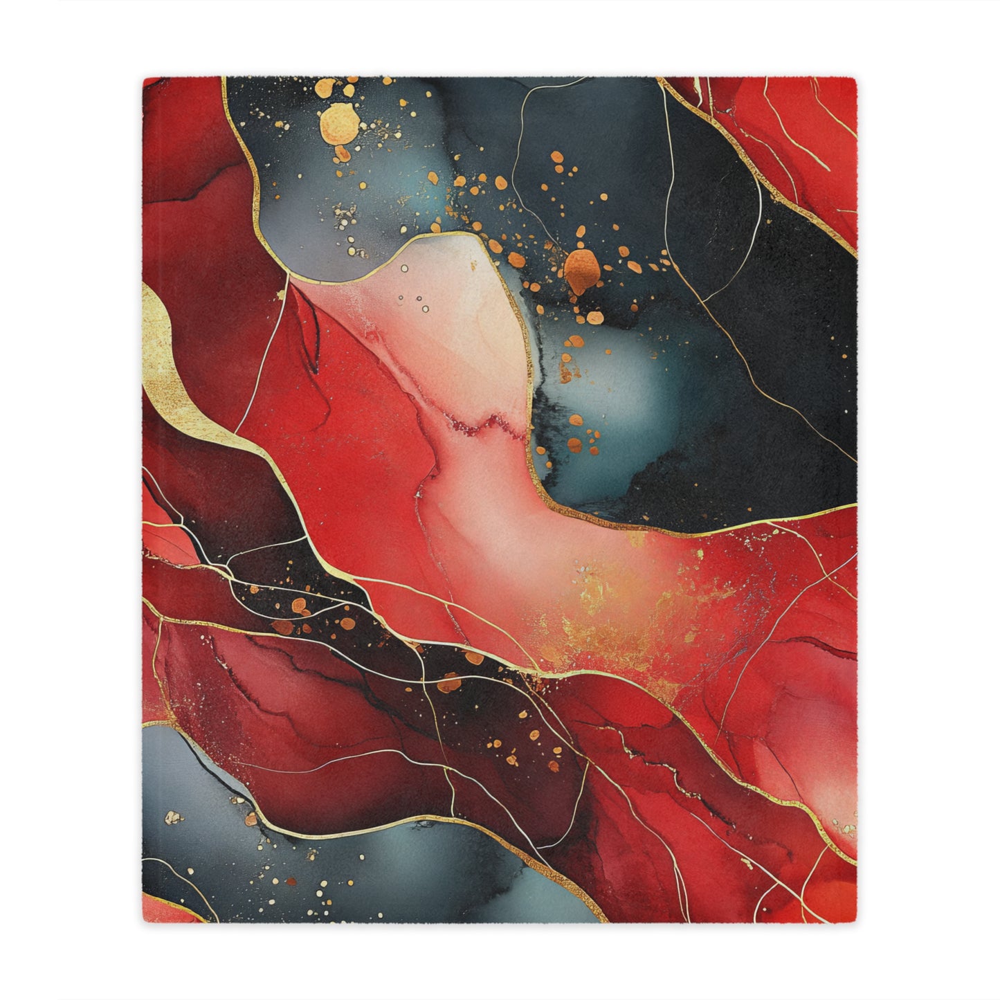 Marbled Cherry Essence. Cozy Artistic Microfiber Blanket -