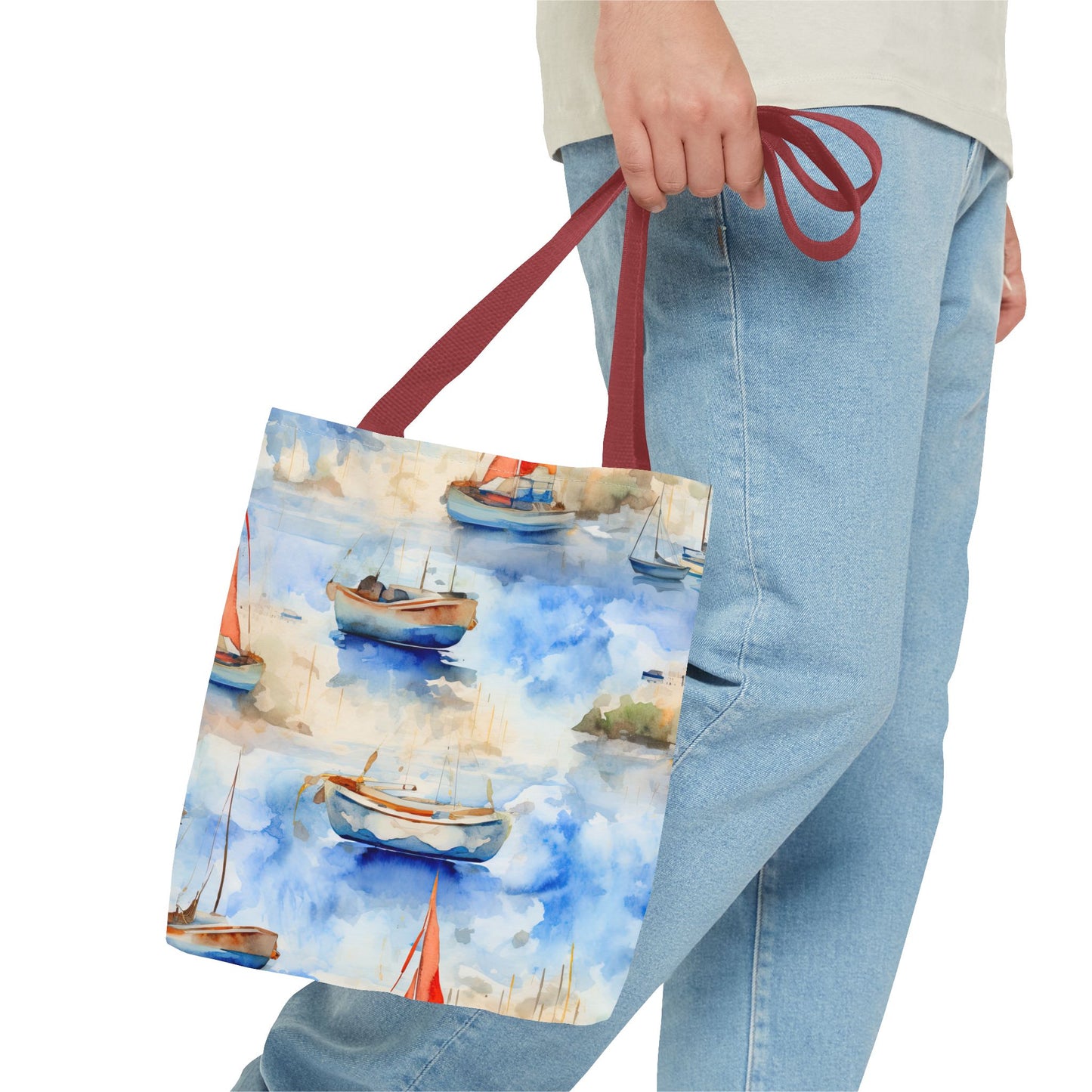 Boats On Watercolor. Tote Bag for Everyday Use
