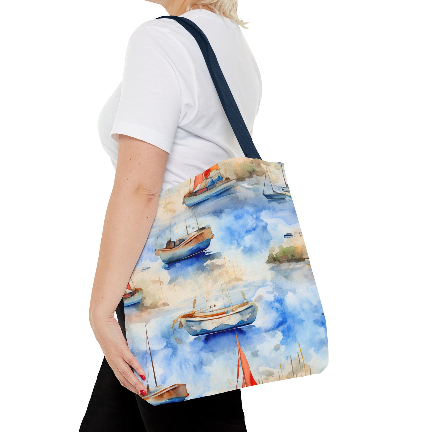 Boats On Watercolor. Tote Bag for Everyday Use