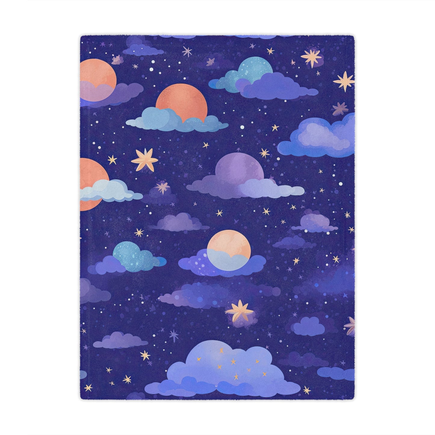Copy of Copy of Moons Stars . Cozy Artistic Microfiber Blanket.