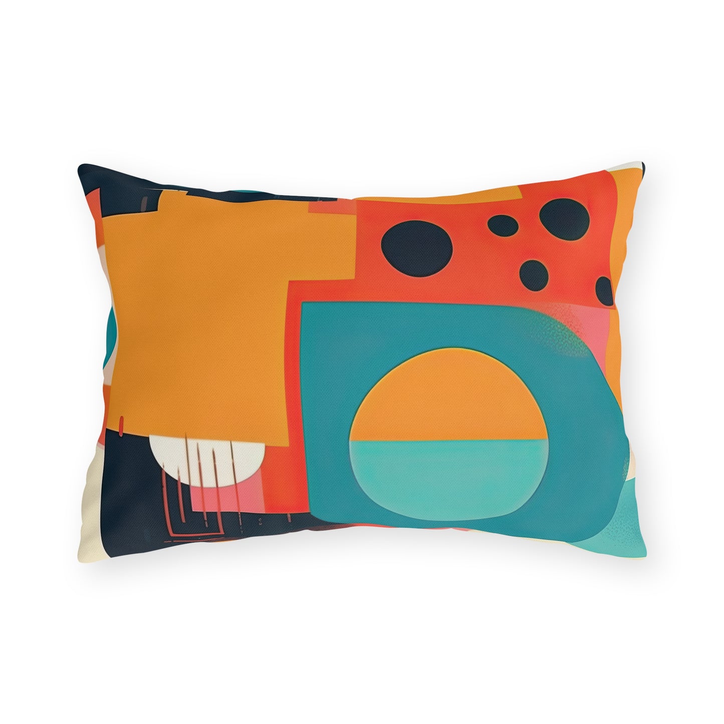 Neon Echoes. Retro Futuristic Outdoor Pillows
