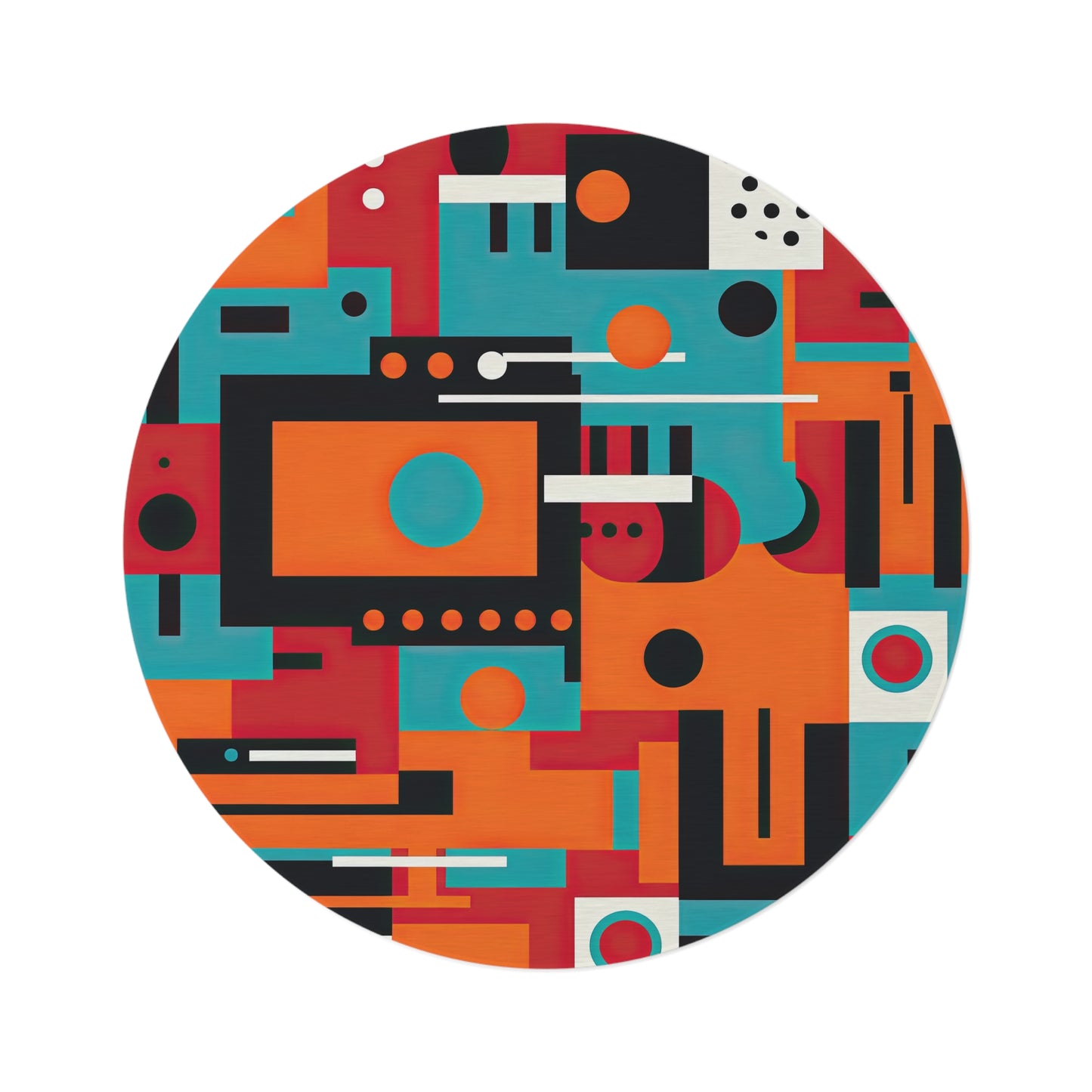 Quantum Reverie. Retro Avant-Garde Round Rug