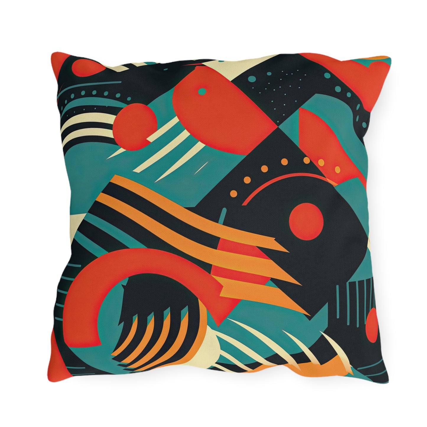 Timeless Techscape. Futuristic Nostalgia Outdoor Pillows
