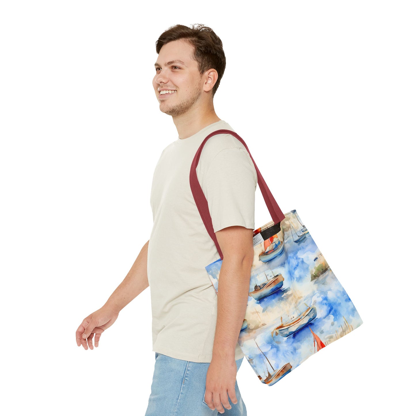 Boats On Watercolor. Tote Bag for Everyday Use