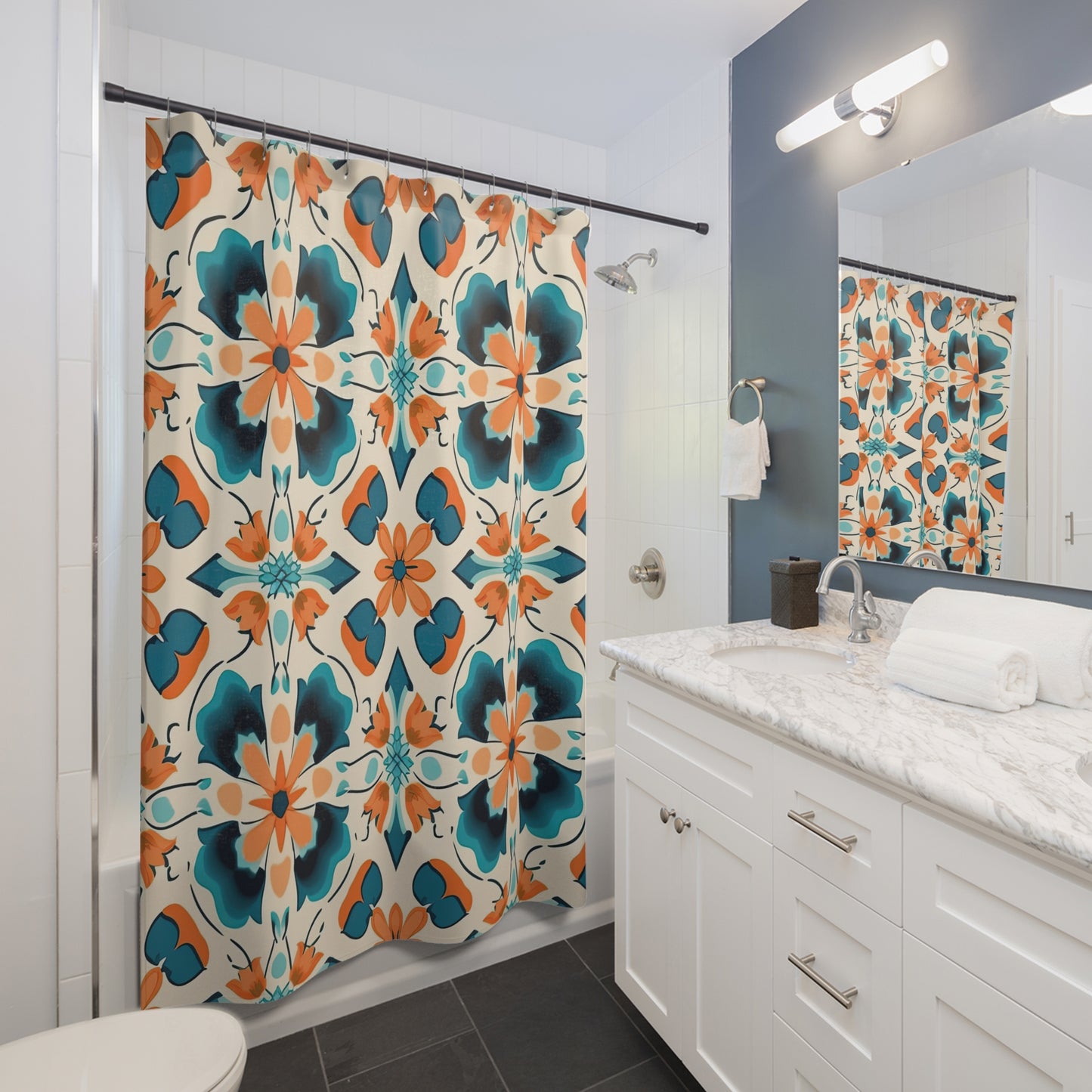 Meditative Medina Montage . Shower Curtains