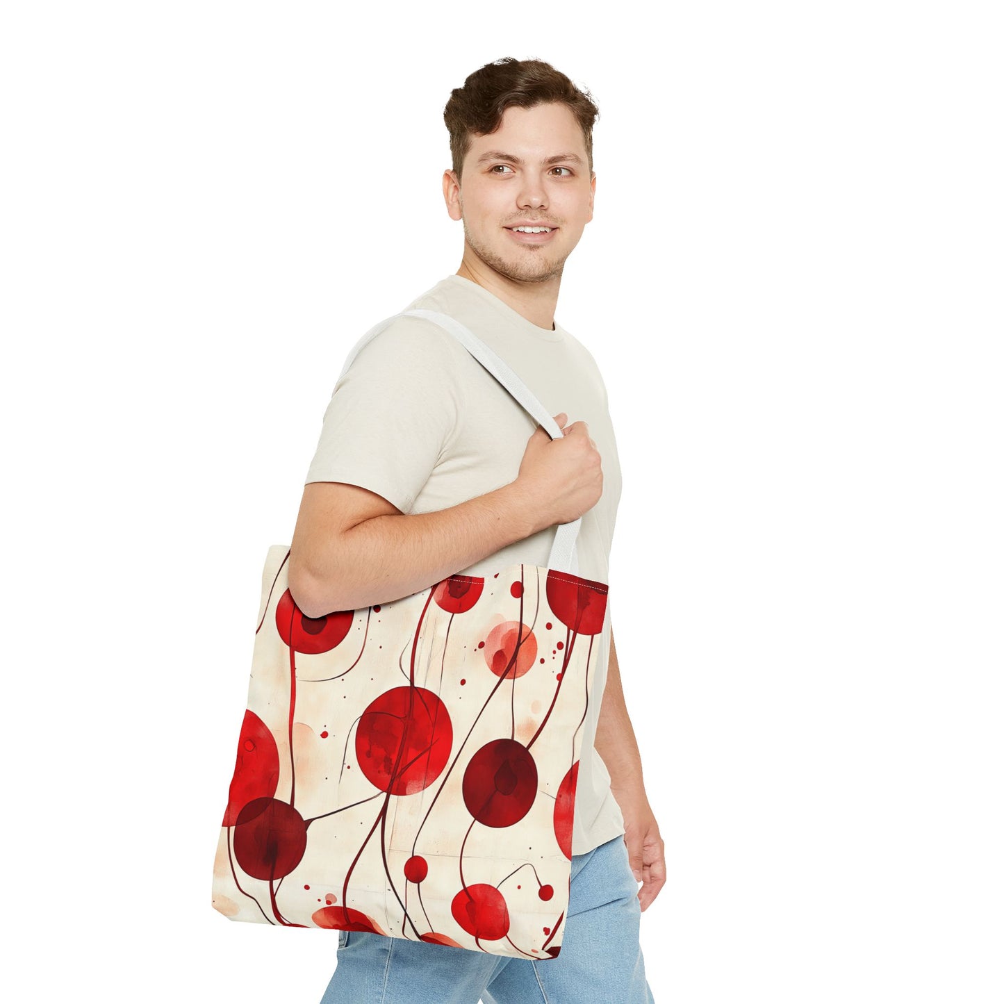 Artistic Red Abstract Tote Bag for Everyday Use